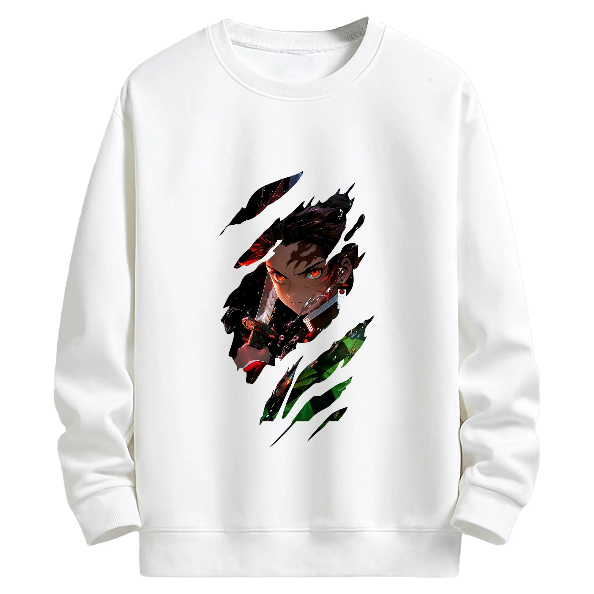 鬼滅の刃 グッズ,竈門 炭治郎 - キッズ クルーネックスウェットシャツ ・ フロントプリント ・ 綿80％ ポリエステル20％ ・ 快適 通学 スポーツ 日常使い お散歩用