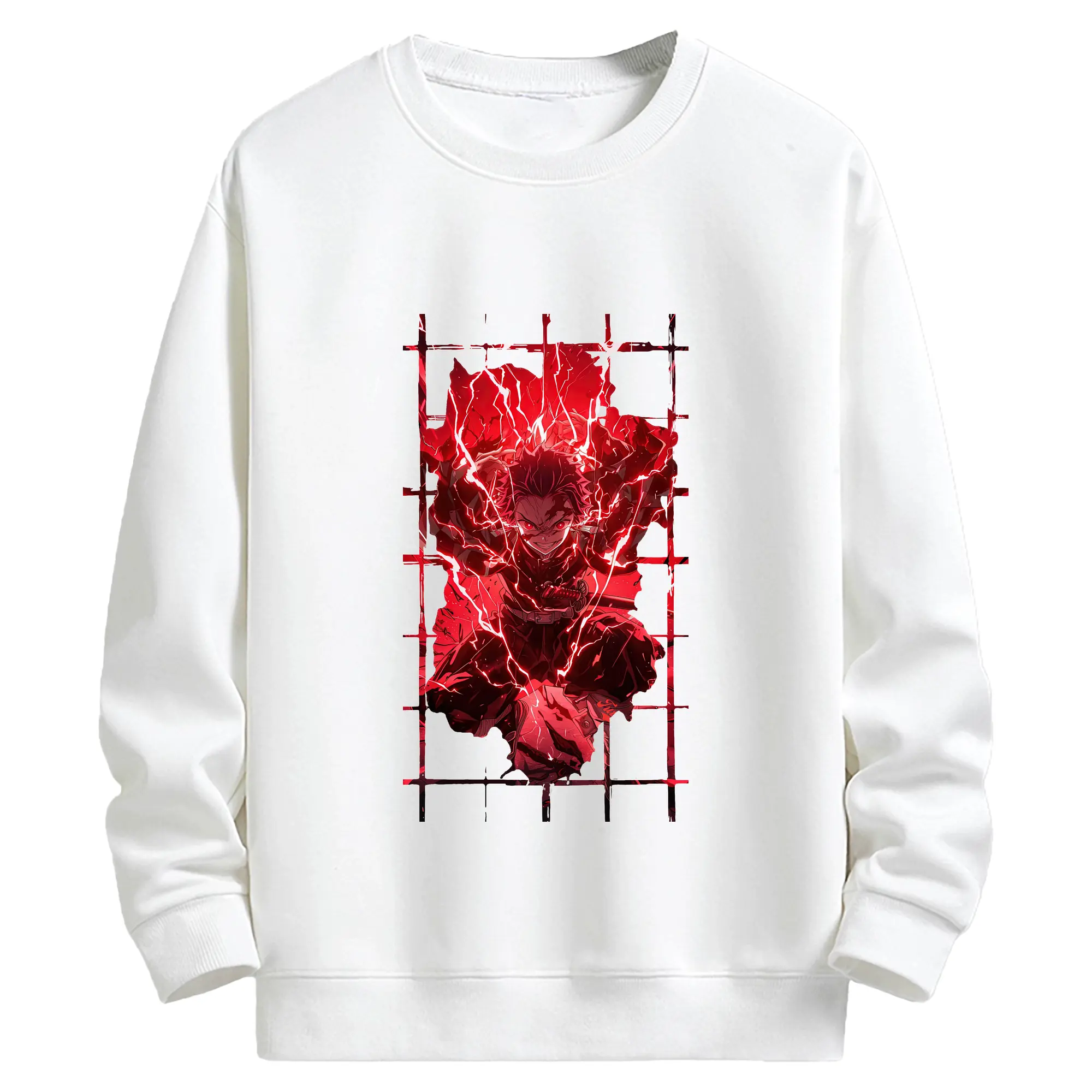 鬼滅の刃 グッズ,竈門 炭治郎 - キッズ クルーネックスウェットシャツ ・ フロントプリント ・ 綿80％ ポリエステル20％ ・ 快適 通学 スポーツ 日常使い お散歩用