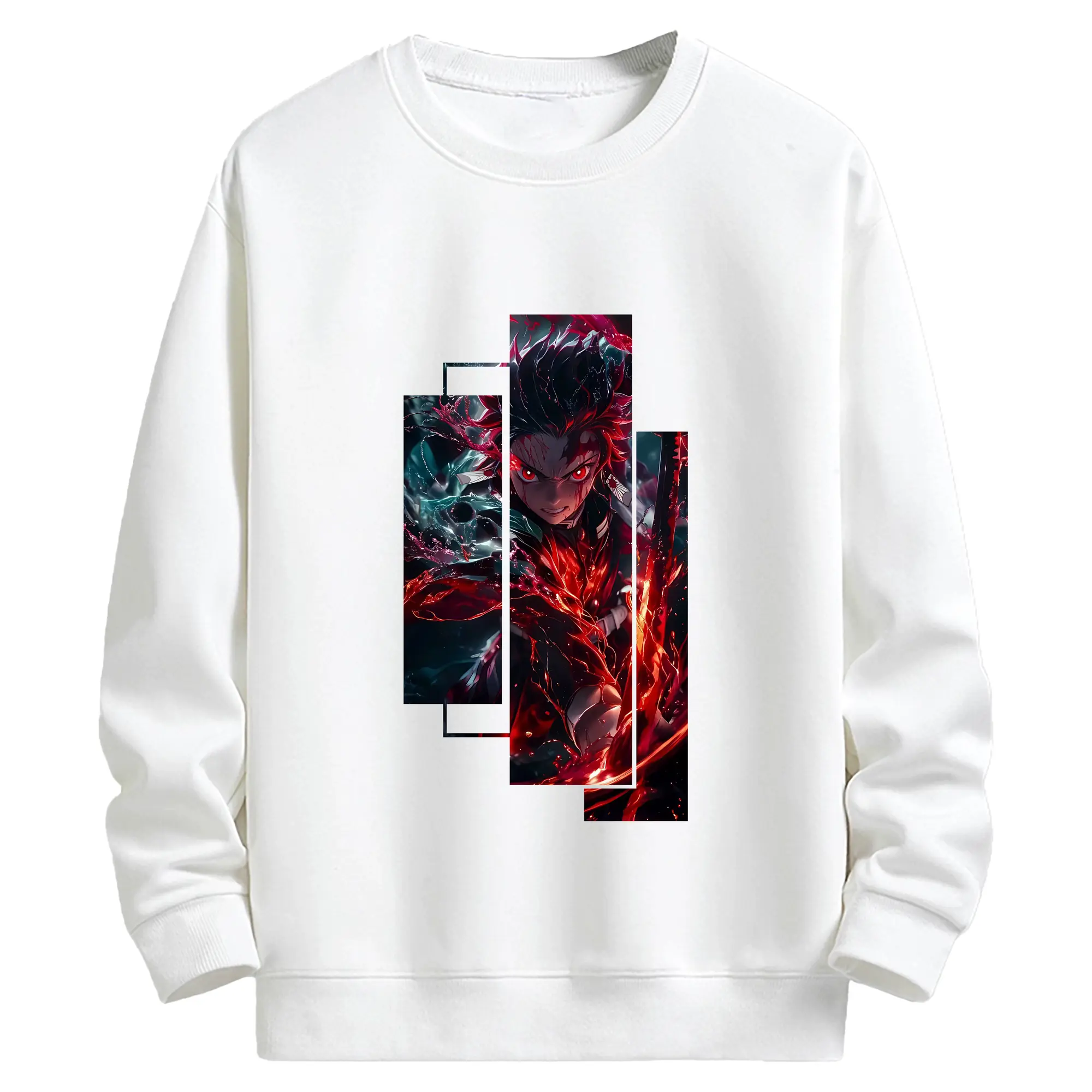 鬼滅の刃 グッズ,竈門 炭治郎 - キッズ クルーネックスウェットシャツ ・ フロントプリント ・ 綿80％ ポリエステル20％ ・ 快適 通学 スポーツ 日常使い お散歩用