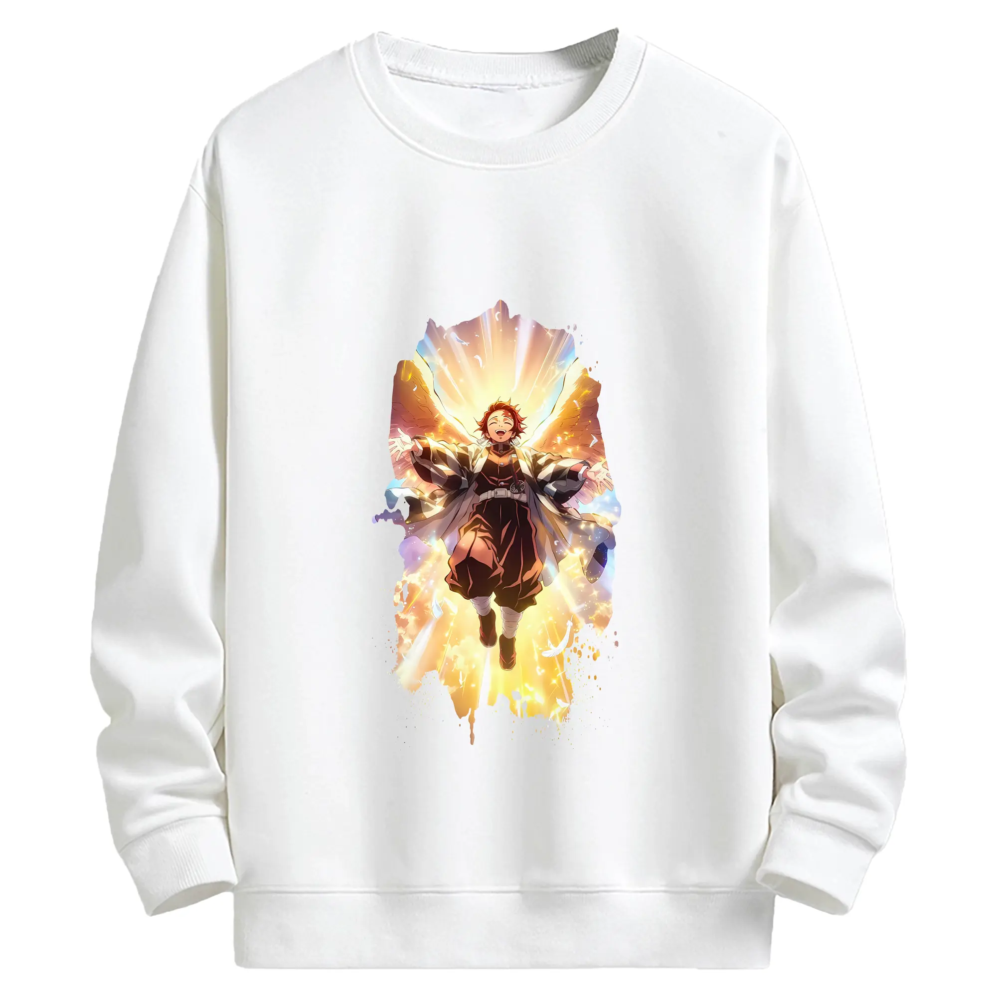 鬼滅の刃 グッズ,竈門 炭治郎 - キッズ クルーネックスウェットシャツ ・ フロントプリント ・ 綿80％ ポリエステル20％ ・ 快適 通学 スポーツ 日常使い お散歩用