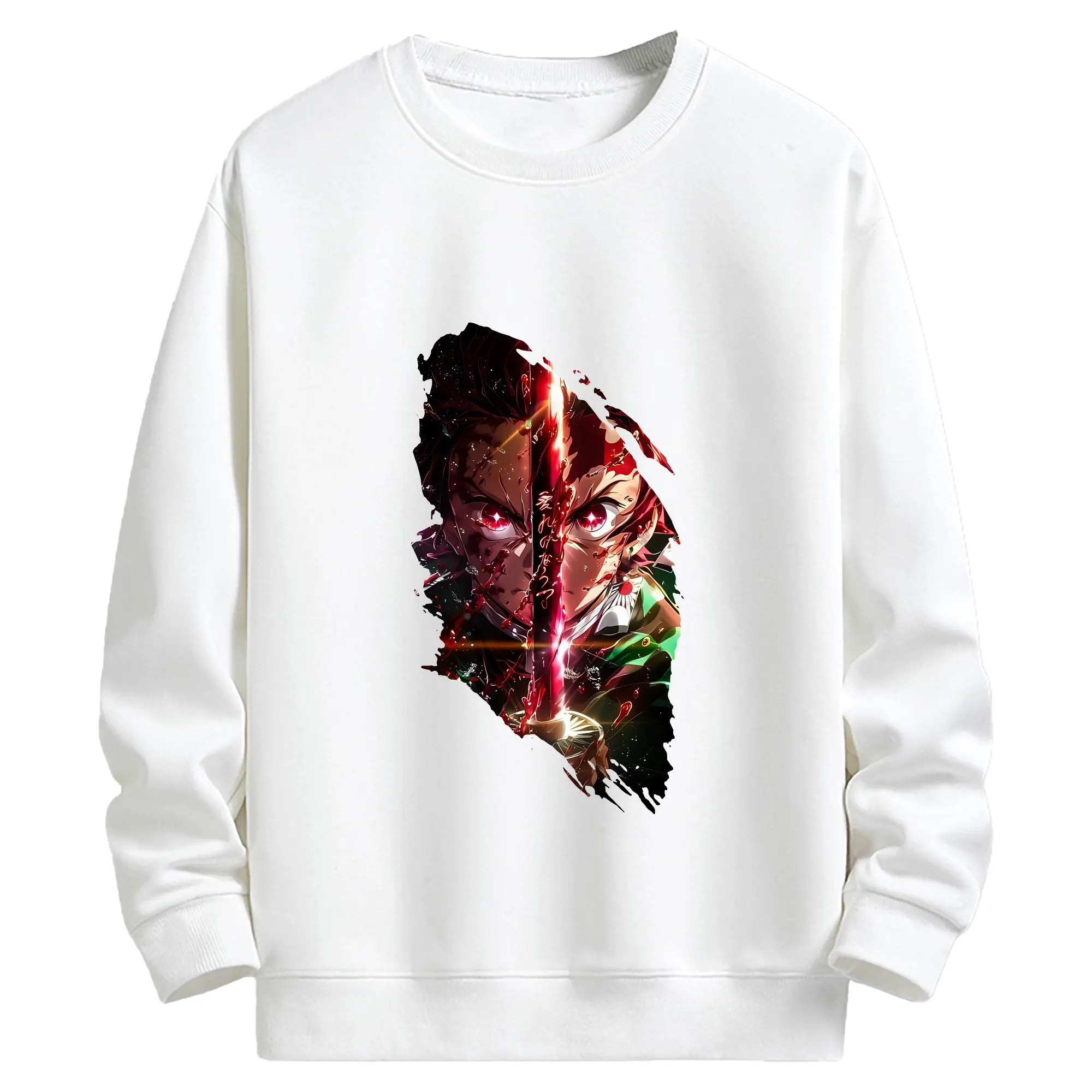 鬼滅の刃 グッズ,竈門 炭治郎 - キッズ クルーネックスウェットシャツ ・ フロントプリント ・ 綿80％ ポリエステル20％ ・ 快適 通学 スポーツ 日常使い お散歩用