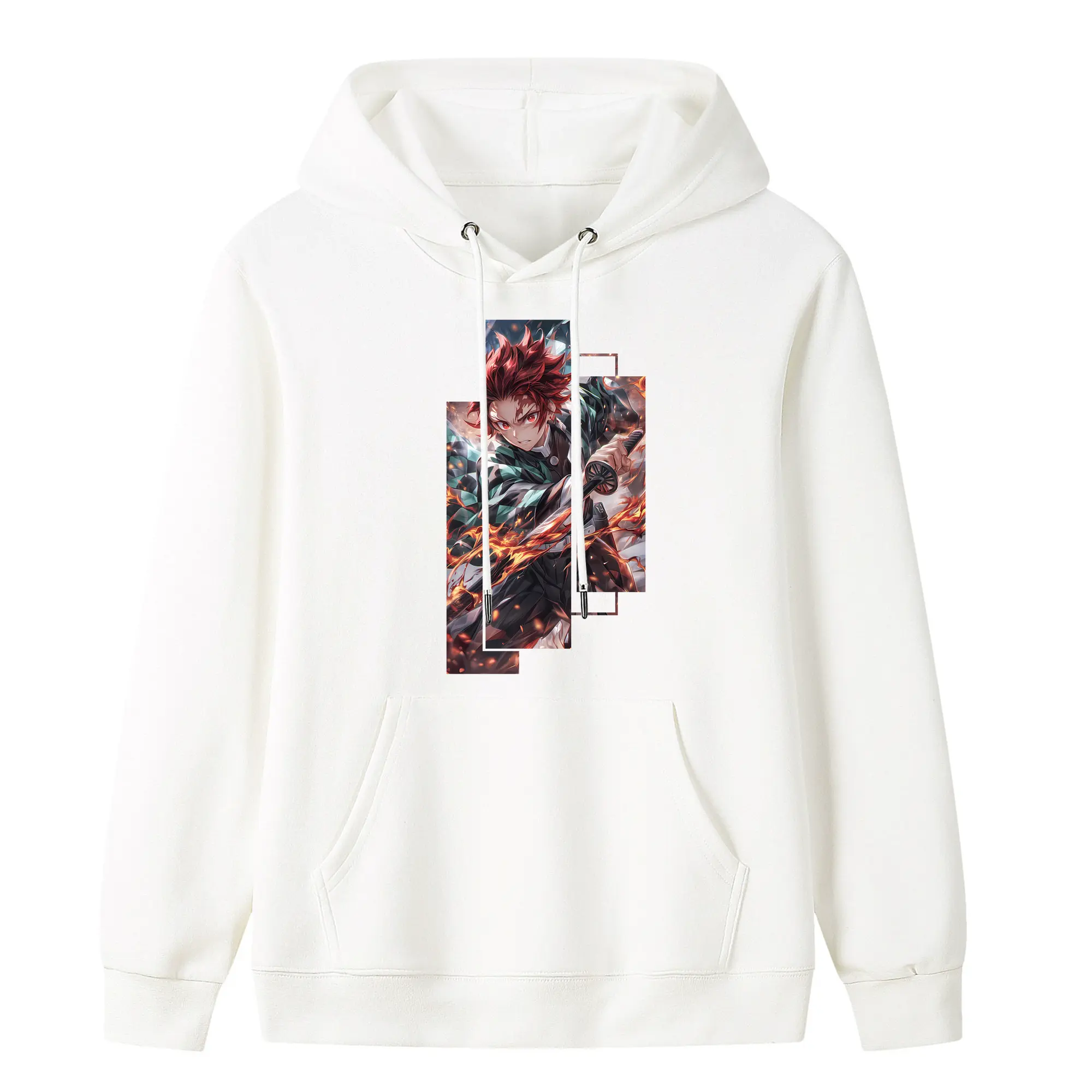 鬼滅の刃 グッズ,竈門 炭治郎 - キッズ フード付きパーカー ・ フロントプリント ・ ポリエステル100％ ・ 快適 通学 スポーツ 日常使い お散歩用