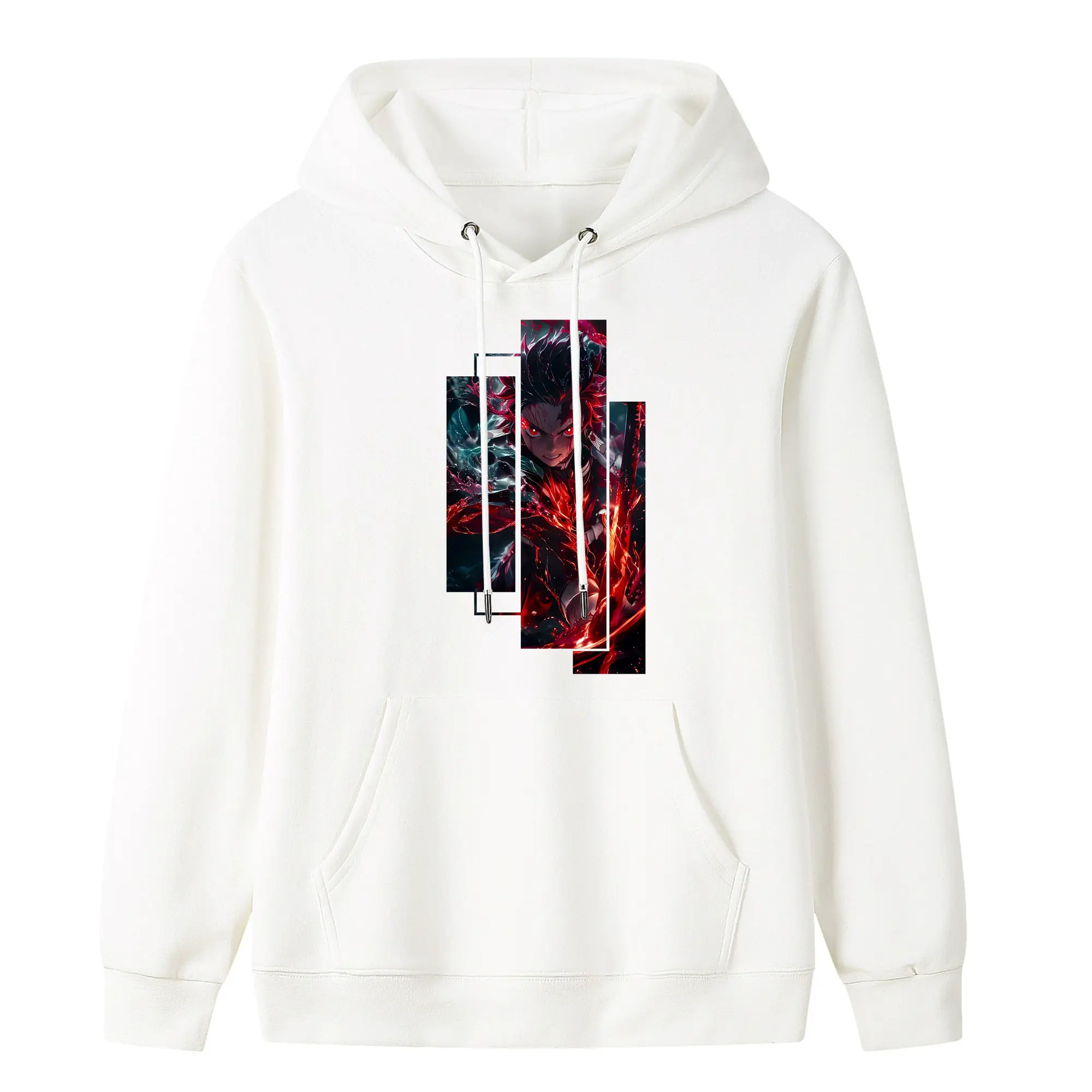 鬼滅の刃 グッズ,竈門 炭治郎 - キッズ フード付きパーカー ・ フロントプリント ・ ポリエステル100％ ・ 快適 通学 スポーツ 日常使い お散歩用