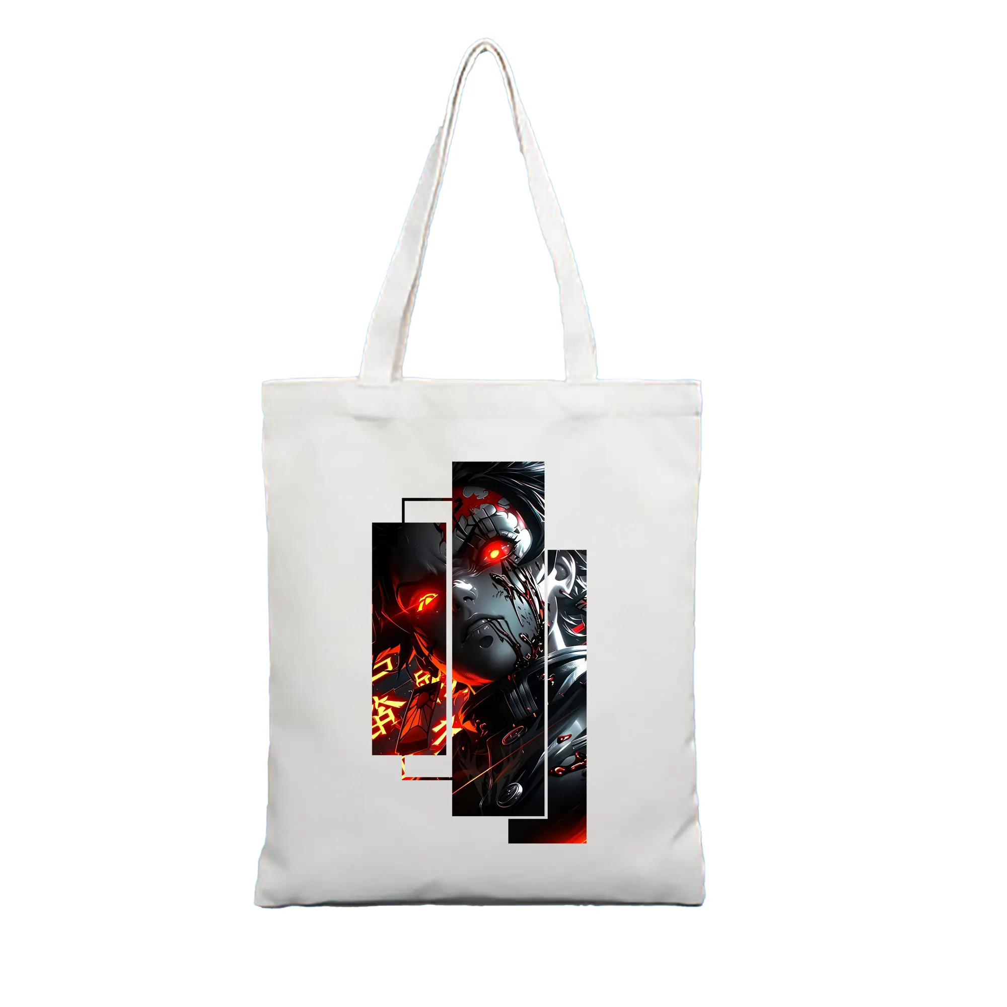 鬼滅の刃 グッズ,竈門 炭治郎 - 縦型キャンバス手提げバッグ（トートバッグ） ・ キャンバス素材 ・ ショッピング用 ・ 軽量 丈夫 お手入れ簡単