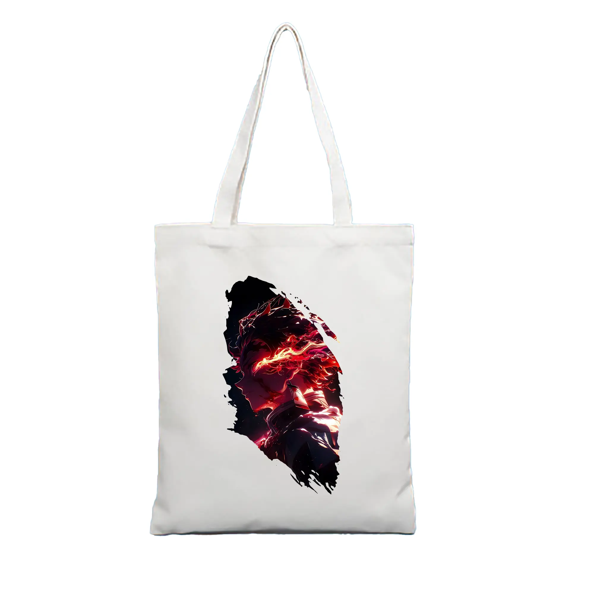 鬼滅の刃 グッズ,竈門 炭治郎 - 縦型キャンバス手提げバッグ（トートバッグ） ・ キャンバス素材 ・ ショッピング用 ・ 軽量 丈夫 お手入れ簡単