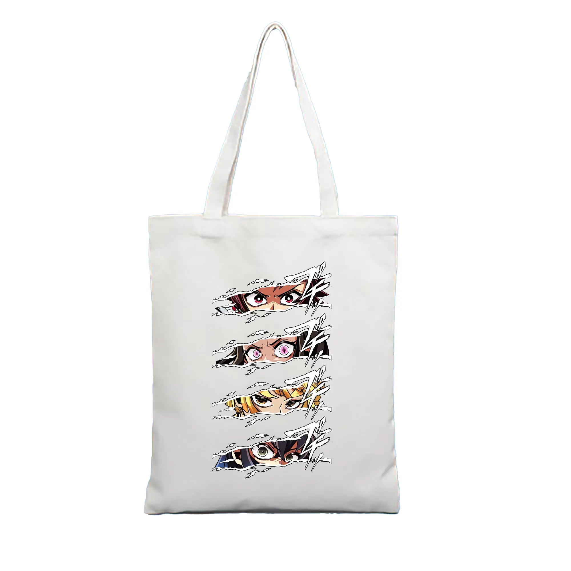 鬼滅の刃 グッズ,竈門 炭治郎 - 縦型キャンバス手提げバッグ（トートバッグ） ・ キャンバス素材 ・ ショッピング用 ・ 軽量 丈夫 お手入れ簡単