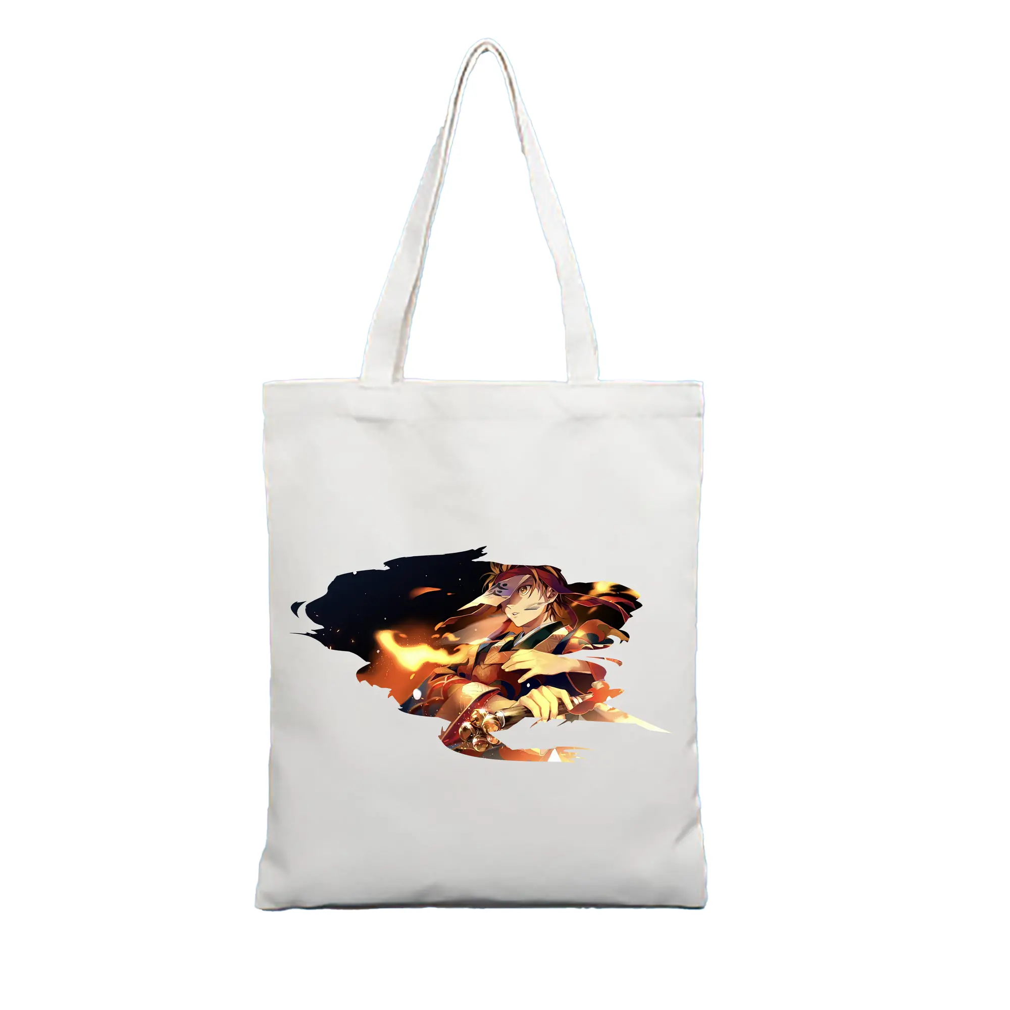 鬼滅の刃 グッズ,竈門 炭治郎 - 縦型キャンバス手提げバッグ（トートバッグ） ・ キャンバス素材 ・ ショッピング用 ・ 軽量 丈夫 お手入れ簡単