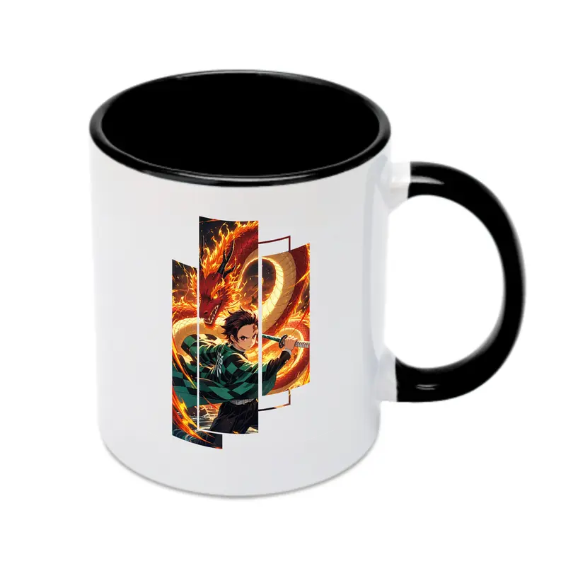 鬼滅の刃 グッズ,竈門 炭治郎 - カラフルマグカップ ・ 陶器 ・ 熱転写プリント ・ 鮮やかデザイン ・ 耐久性 高品質 ・ コーヒー お茶 ギフト用