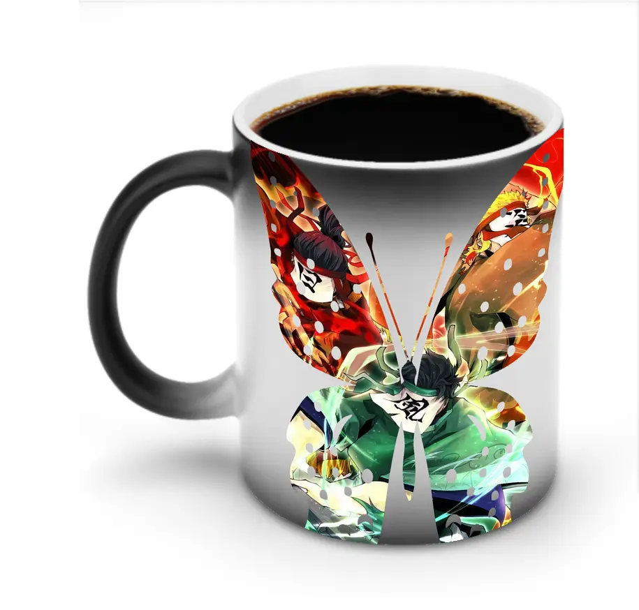 鬼滅の刃 グッズ,竈門 炭治郎 - 変色マグカップ ・ セラミック ・ 熱転写プリント ・ 耐久性 高品質 ・ ギフト・自宅用 コーヒー お茶