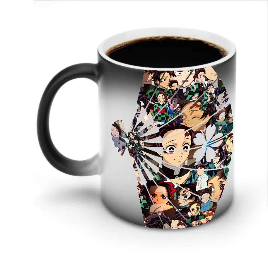 鬼滅の刃 グッズ,竈門 炭治郎 - 変色マグカップ ・ セラミック ・ 熱転写プリント ・ 耐久性 高品質 ・ ギフト・自宅用 コーヒー お茶