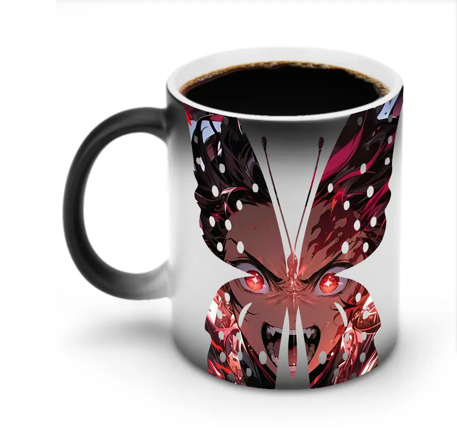 鬼滅の刃 グッズ,竈門 炭治郎 - 変色マグカップ ・ セラミック ・ 熱転写プリント ・ 耐久性 高品質 ・ ギフト・自宅用 コーヒー お茶