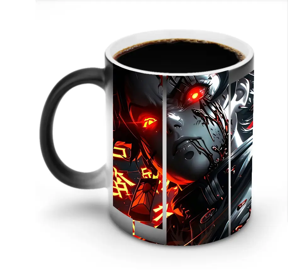 鬼滅の刃 グッズ,竈門 炭治郎 - 変色マグカップ ・ セラミック ・ 熱転写プリント ・ 耐久性 高品質 ・ ギフト・自宅用 コーヒー お茶