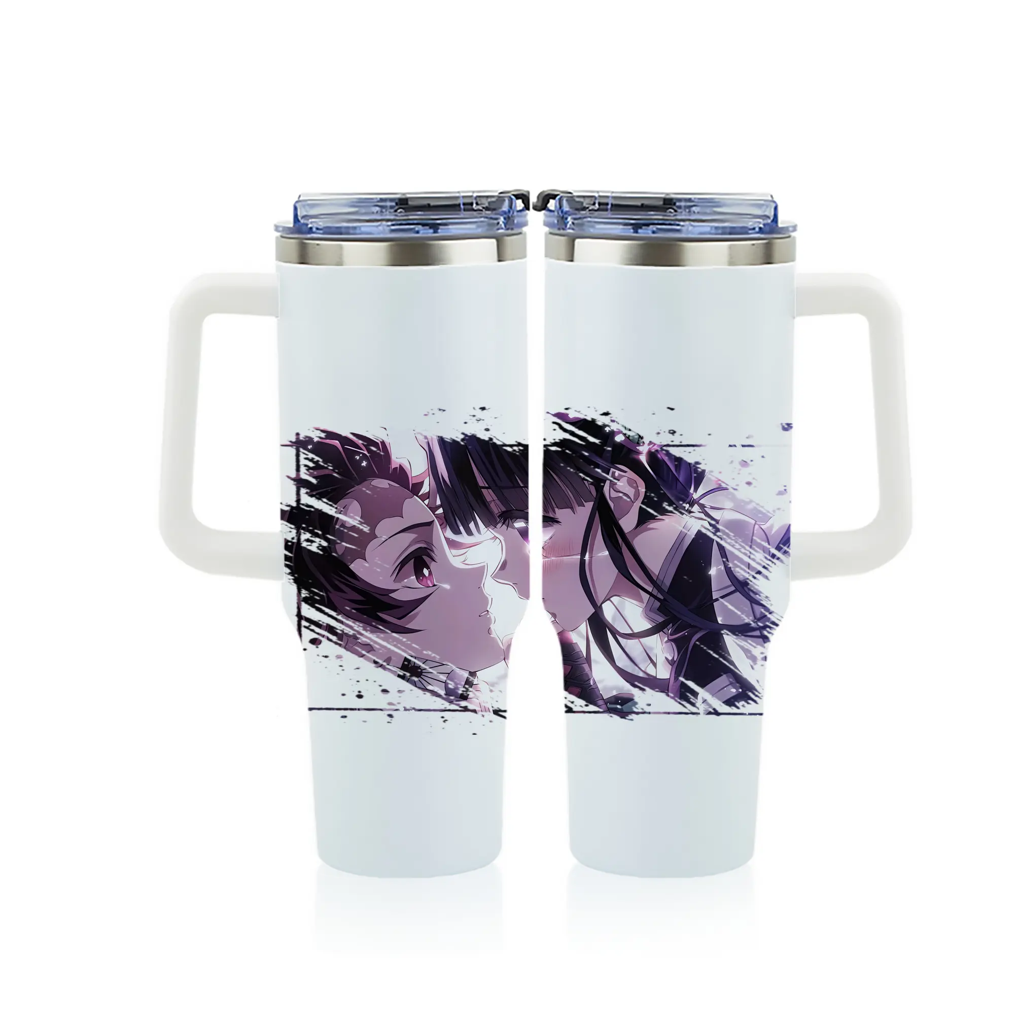 鬼滅の刃 グッズ,栗花落 カナヲ - 1200mL フルプリント車用タンブラー ・ 304ステンレス 内側 ・ 201ステンレス 外側 ・ 保温 保冷 ・ 通勤 ドライブ アウトドア用