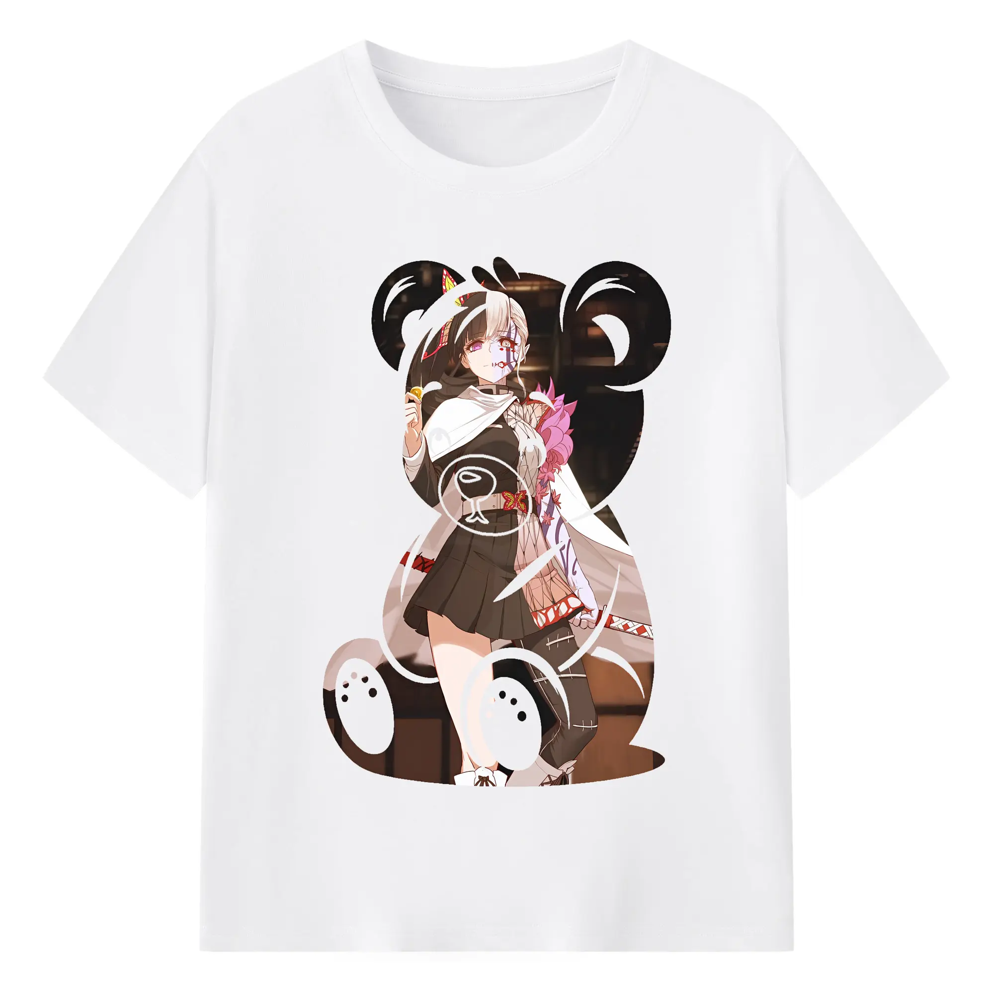 鬼滅の刃 グッズ,栗花落 カナヲ - 綿100％ 半袖Tシャツ ・ フロントプリント ・ 快適 通気性 ・ 日常使い 散歩 スポーツ用