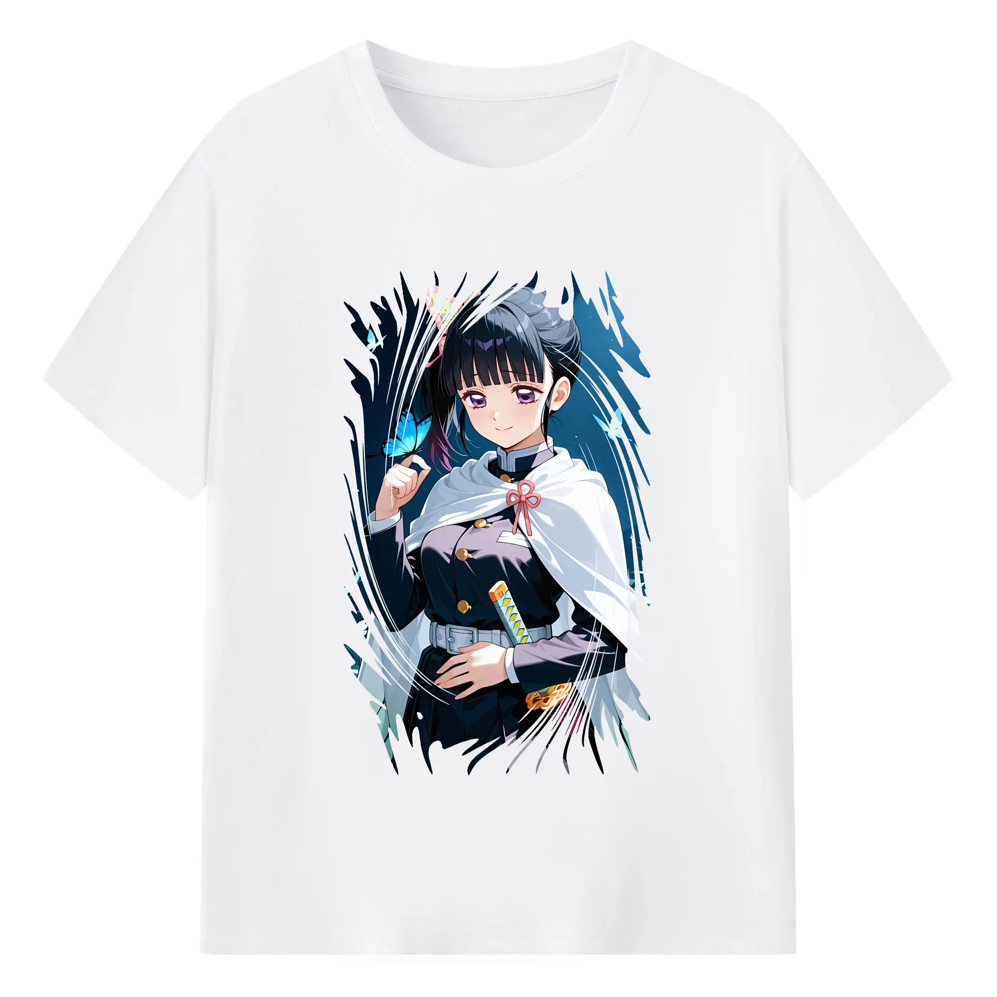 鬼滅の刃 グッズ,栗花落 カナヲ - 綿100％ 半袖Tシャツ ・ フロントプリント ・ 快適 通気性 ・ 日常使い 散歩 スポーツ用