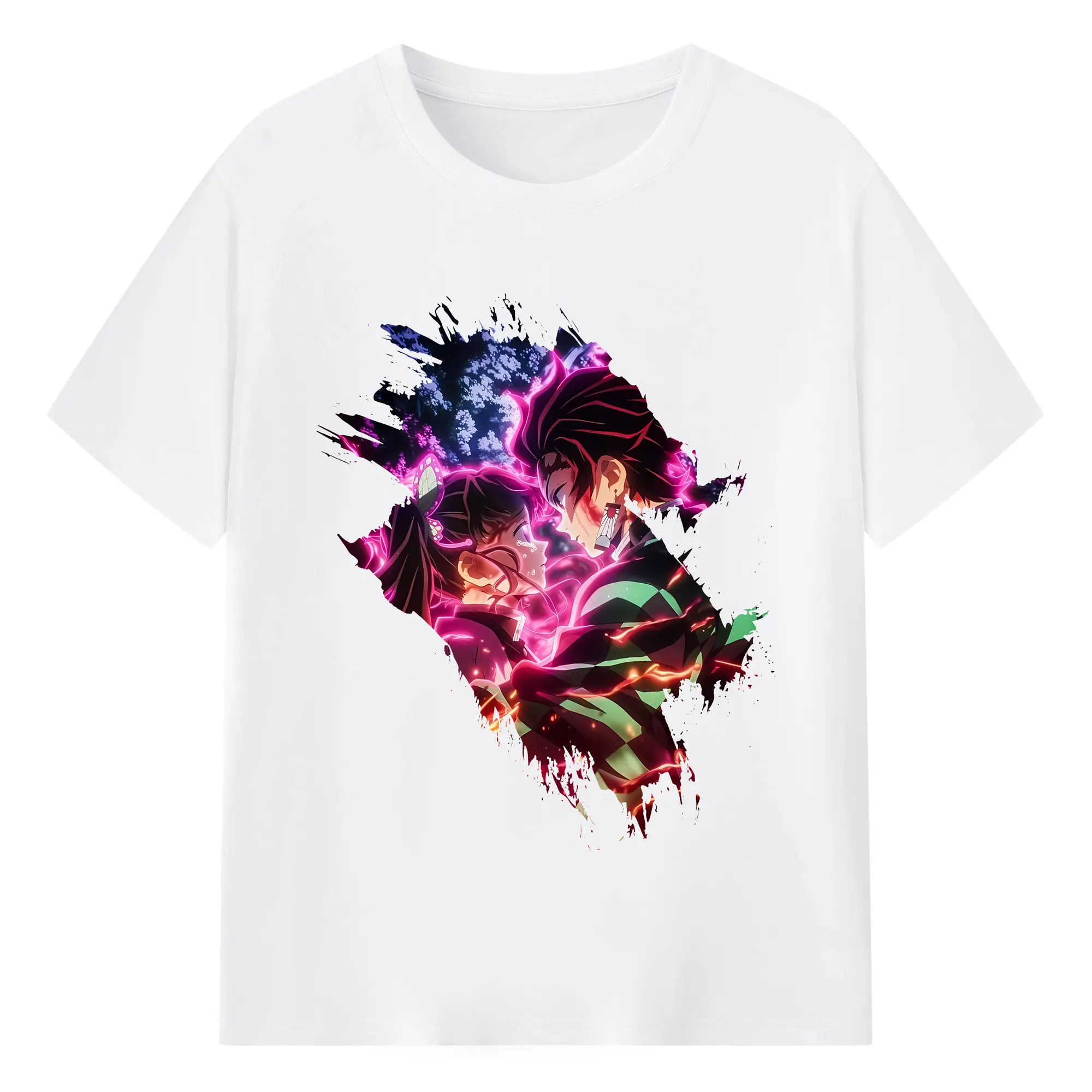 鬼滅の刃 グッズ,栗花落 カナヲ - 綿100％ 半袖Tシャツ ・ フロントプリント ・ 快適 通気性 ・ 日常使い 散歩 スポーツ用