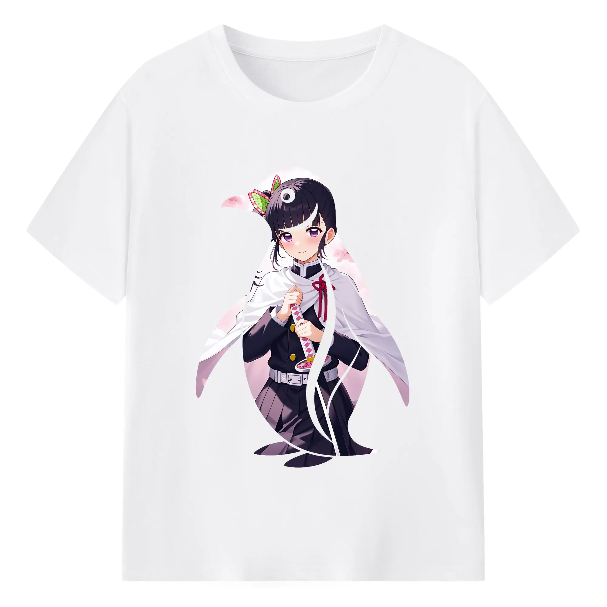 鬼滅の刃 グッズ,栗花落 カナヲ - 綿100％ 半袖Tシャツ ・ フロントプリント ・ 快適 通気性 ・ 日常使い 散歩 スポーツ用