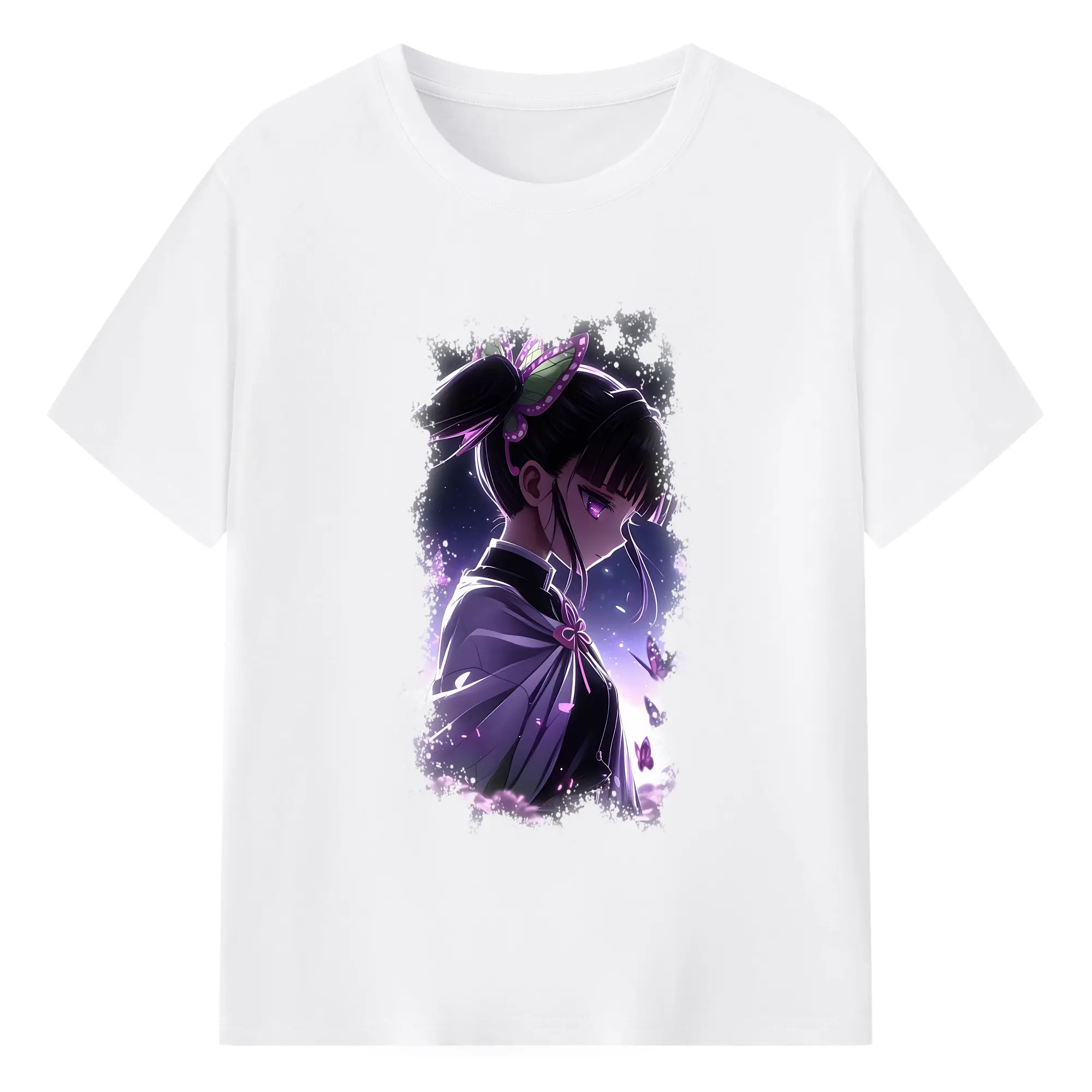 鬼滅の刃 グッズ,栗花落 カナヲ - 綿100％ 半袖Tシャツ ・ フロントプリント ・ 快適 通気性 ・ 日常使い 散歩 スポーツ用