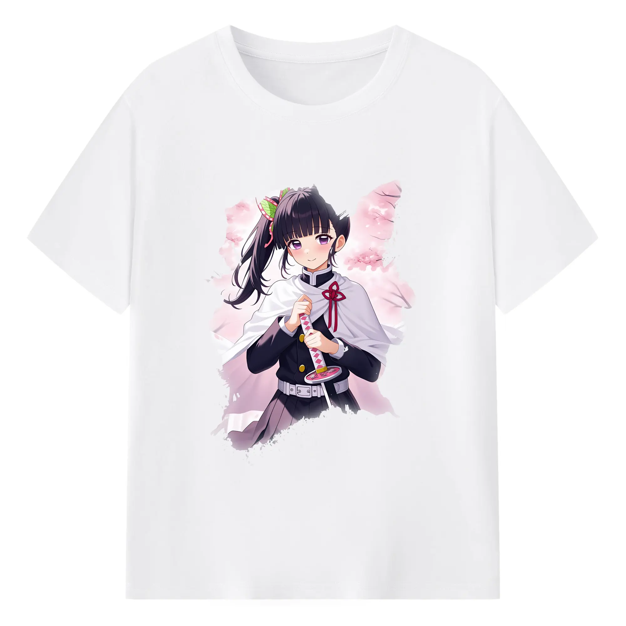 鬼滅の刃 グッズ,栗花落 カナヲ - 綿100％ 半袖Tシャツ ・ フロントプリント ・ 快適 通気性 ・ 日常使い 散歩 スポーツ用