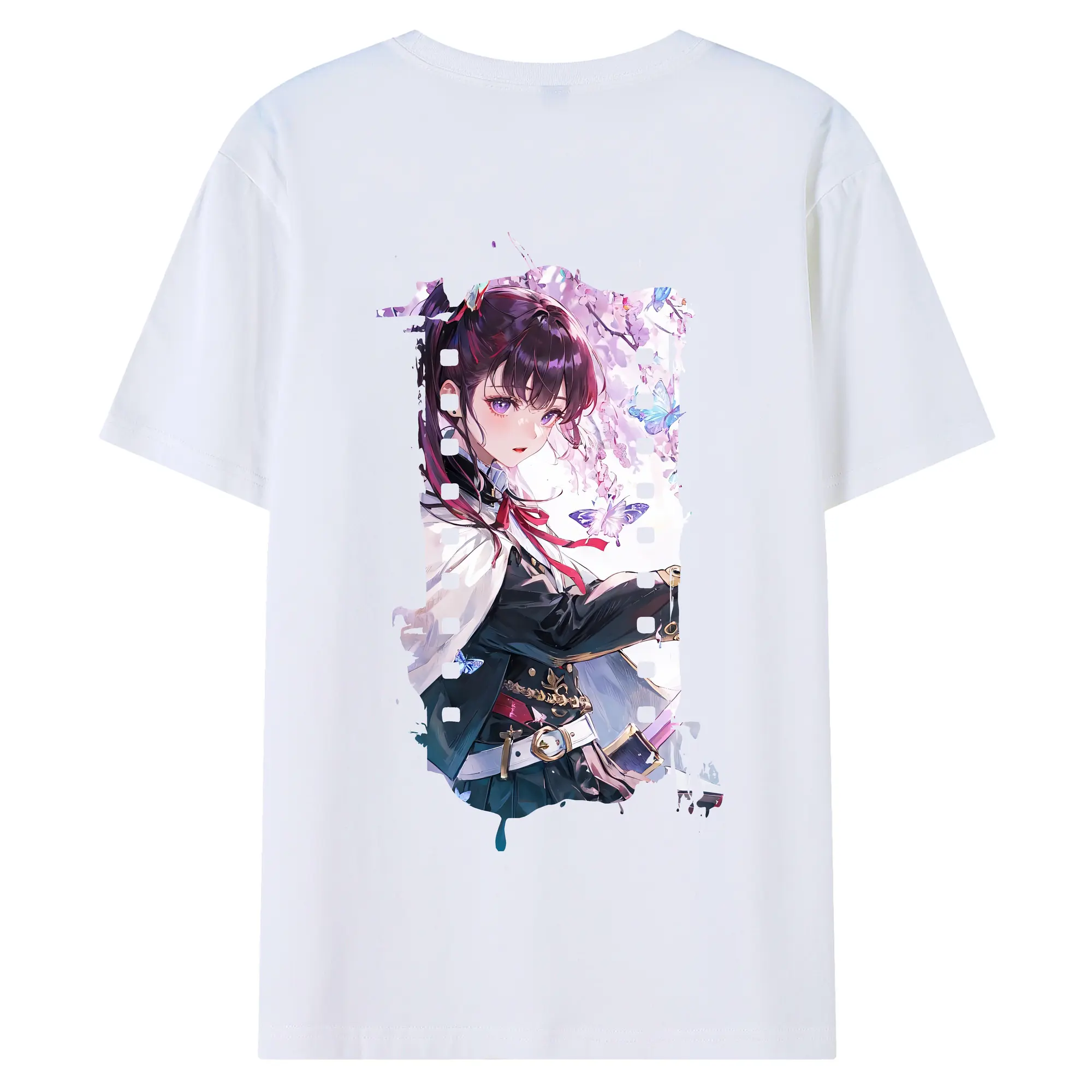 鬼滅の刃 グッズ,栗花落 カナヲ - 綿100％ 半袖Tシャツ ・ バックプリント ・ 快適 通気性 ・ 日常使い 散歩 スポーツ用