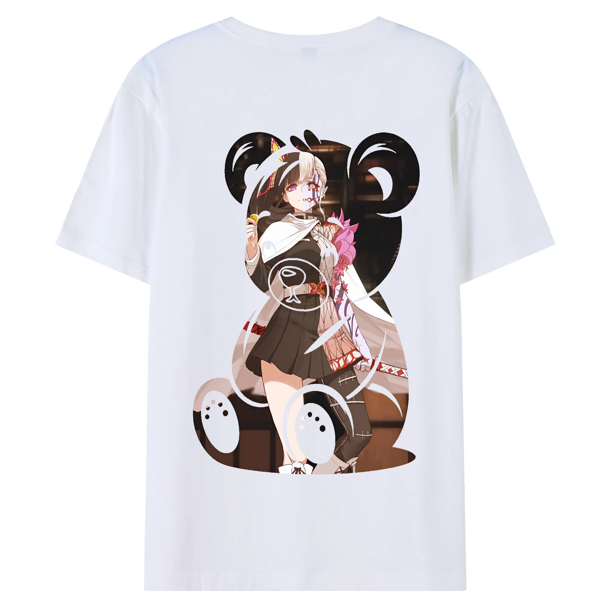 鬼滅の刃 グッズ,栗花落 カナヲ - 綿100％ 半袖Tシャツ ・ バックプリント ・ 快適 通気性 ・ 日常使い 散歩 スポーツ用