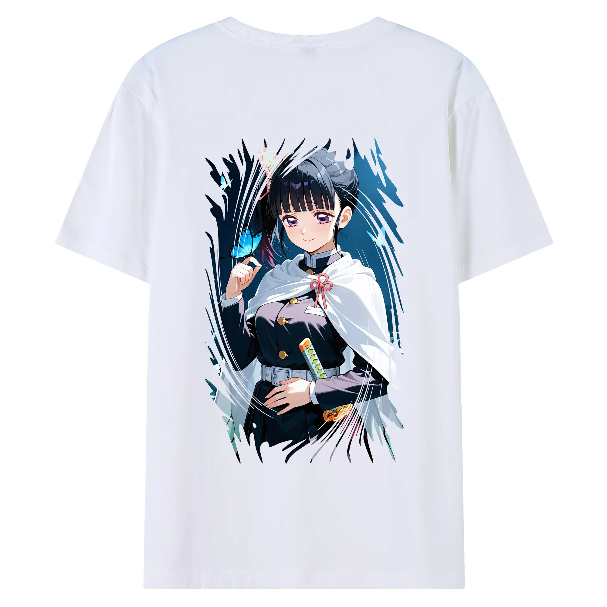 鬼滅の刃 グッズ,栗花落 カナヲ - 綿100％ 半袖Tシャツ ・ バックプリント ・ 快適 通気性 ・ 日常使い 散歩 スポーツ用