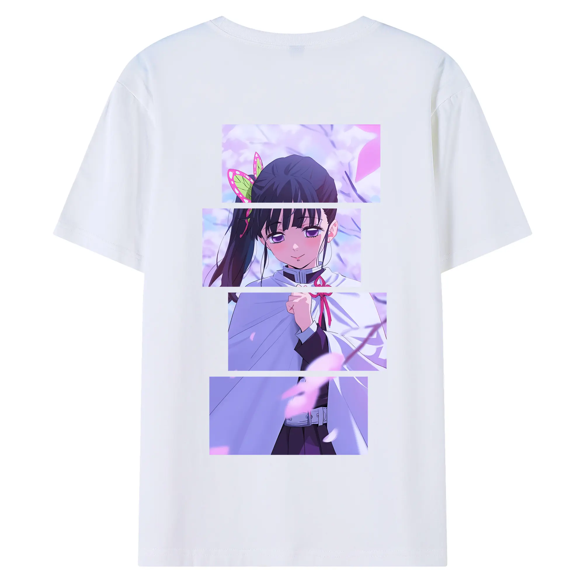 鬼滅の刃 グッズ,栗花落 カナヲ - 綿100％ 半袖Tシャツ ・ バックプリント ・ 快適 通気性 ・ 日常使い 散歩 スポーツ用