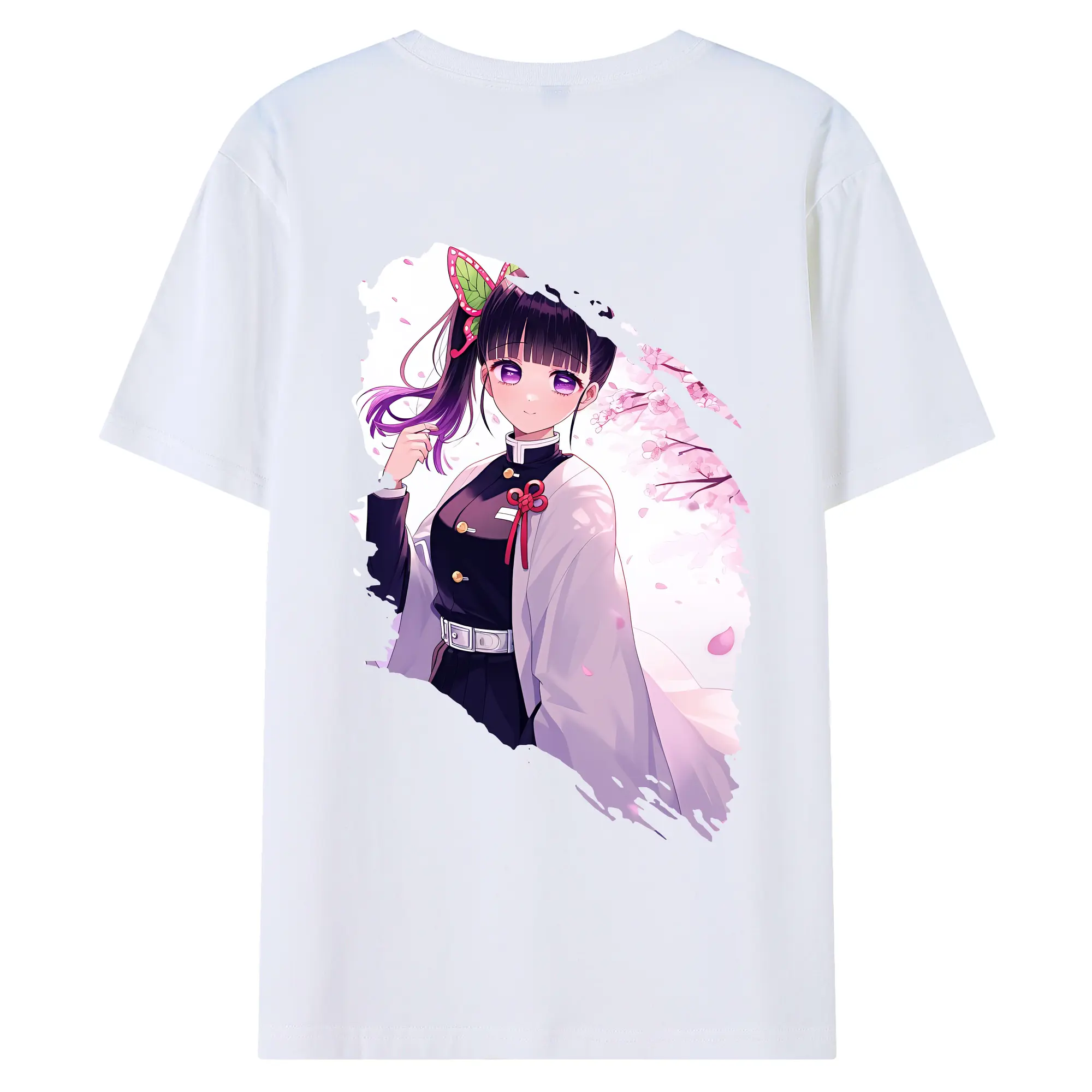 鬼滅の刃 グッズ,栗花落 カナヲ - 綿100％ 半袖Tシャツ ・ バックプリント ・ 快適 通気性 ・ 日常使い 散歩 スポーツ用