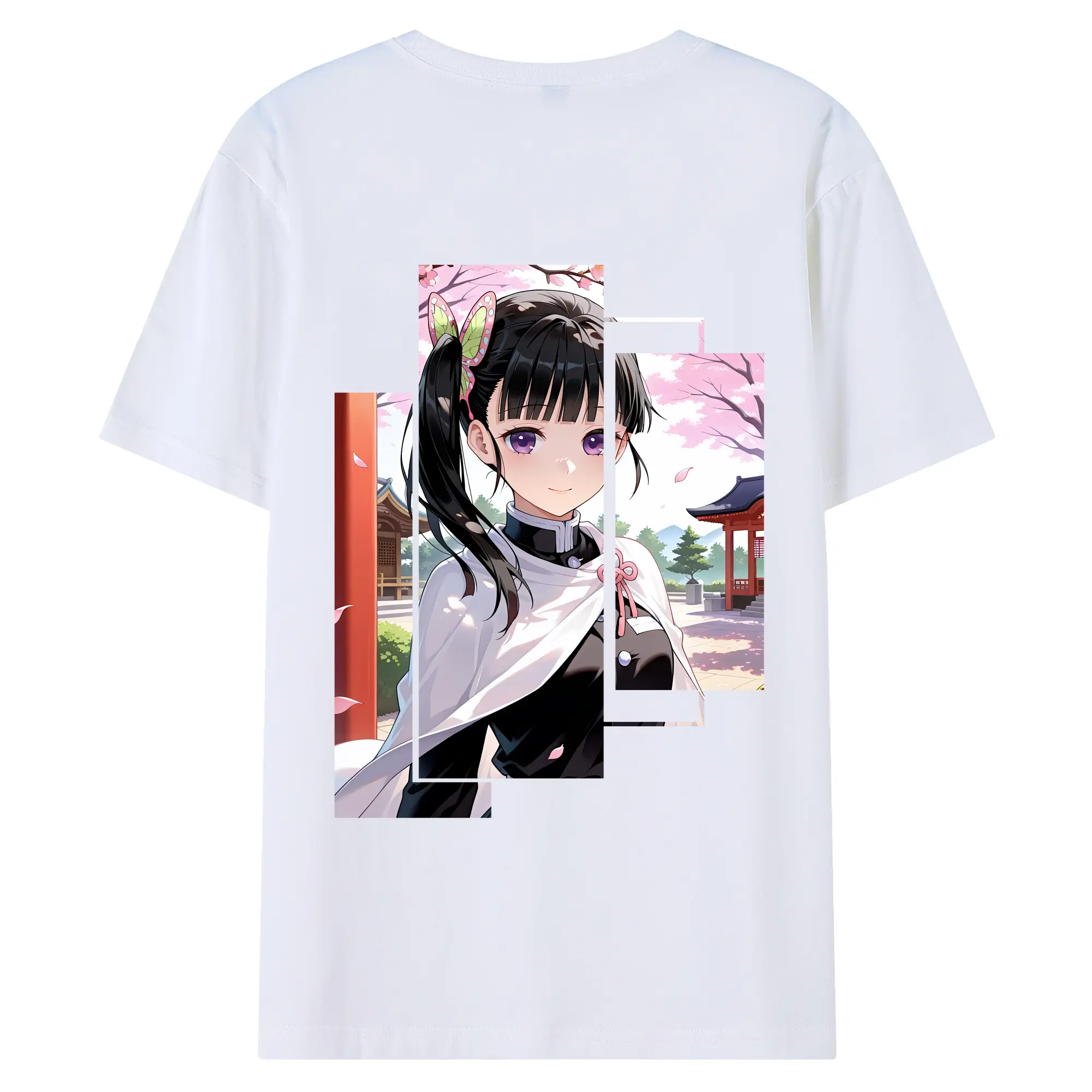 鬼滅の刃 グッズ,栗花落 カナヲ - 綿100％ 半袖Tシャツ ・ バックプリント ・ 快適 通気性 ・ 日常使い 散歩 スポーツ用