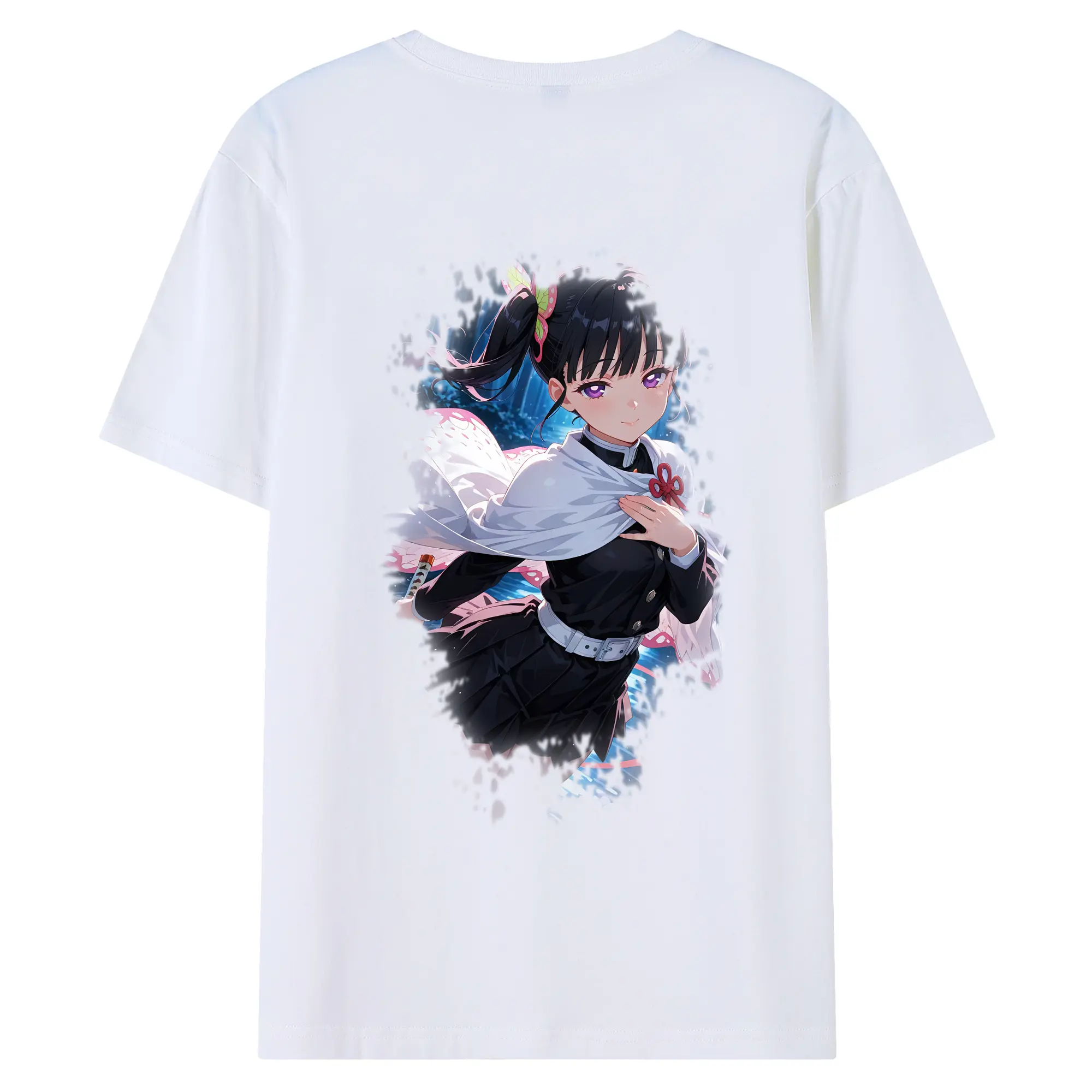 鬼滅の刃 グッズ,栗花落 カナヲ - 綿100％ 半袖Tシャツ ・ バックプリント ・ 快適 通気性 ・ 日常使い 散歩 スポーツ用