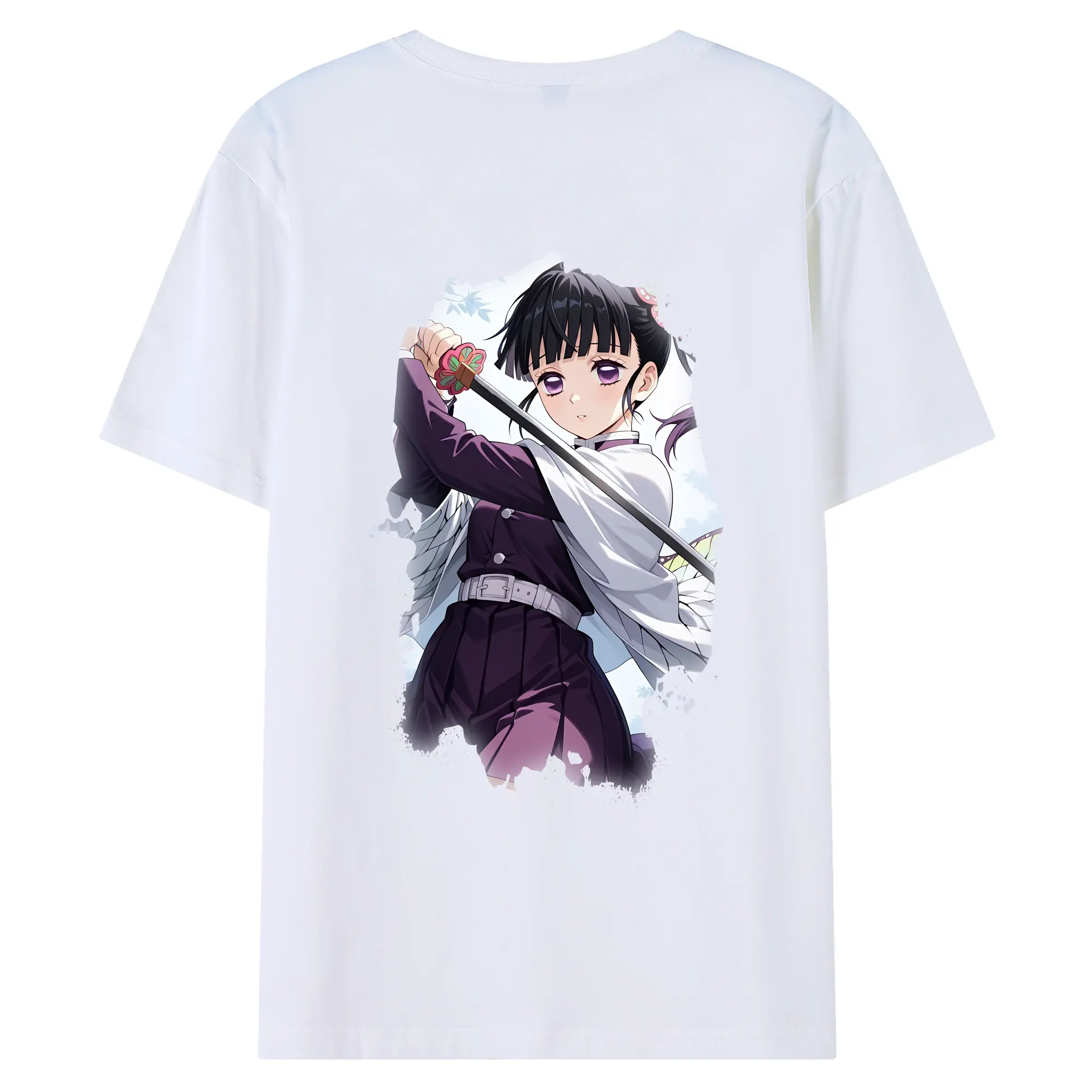 鬼滅の刃 グッズ,栗花落 カナヲ - 綿100％ 半袖Tシャツ ・ バックプリント ・ 快適 通気性 ・ 日常使い 散歩 スポーツ用