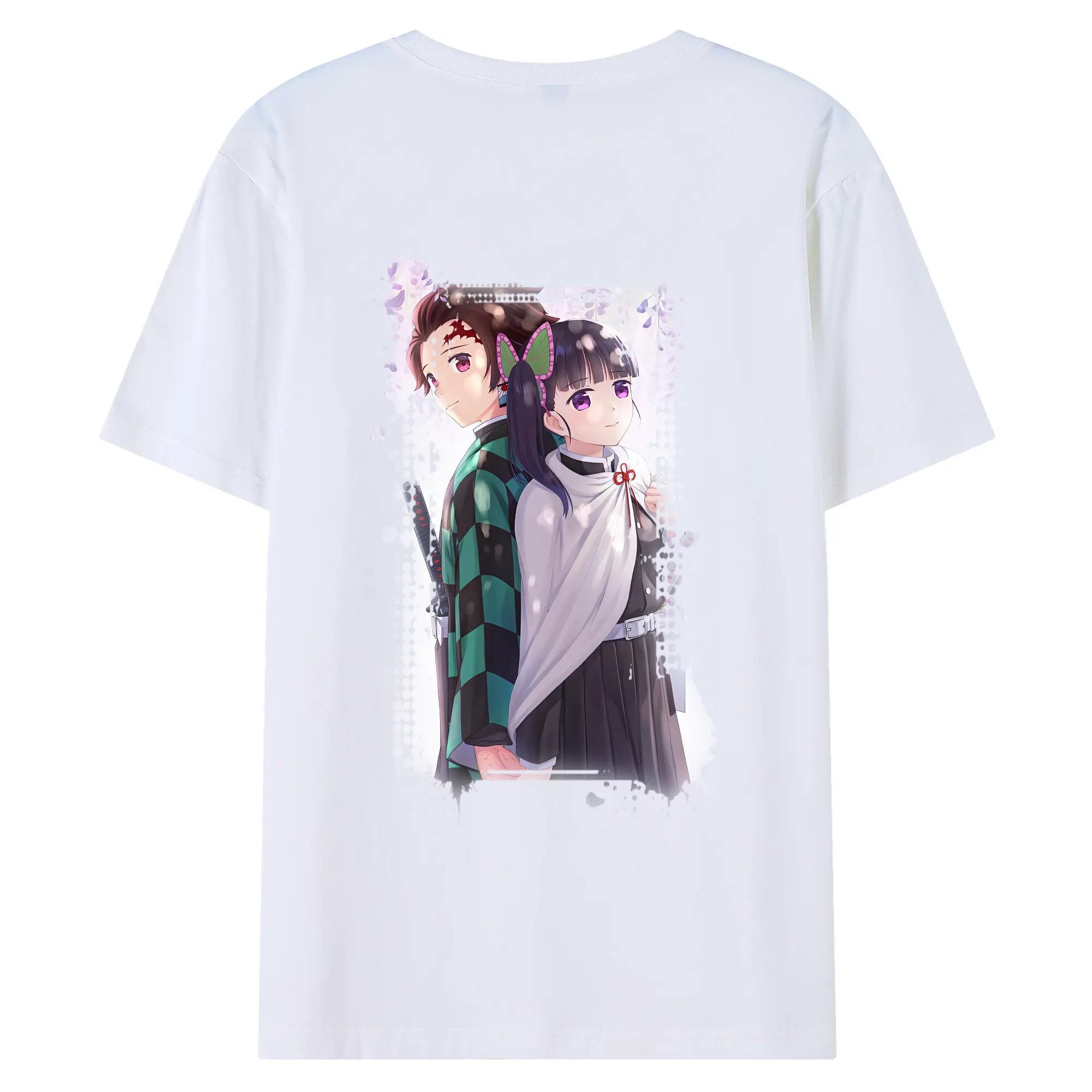 鬼滅の刃 グッズ,栗花落 カナヲ - 綿100％ 半袖Tシャツ ・ バックプリント ・ 快適 通気性 ・ 日常使い 散歩 スポーツ用