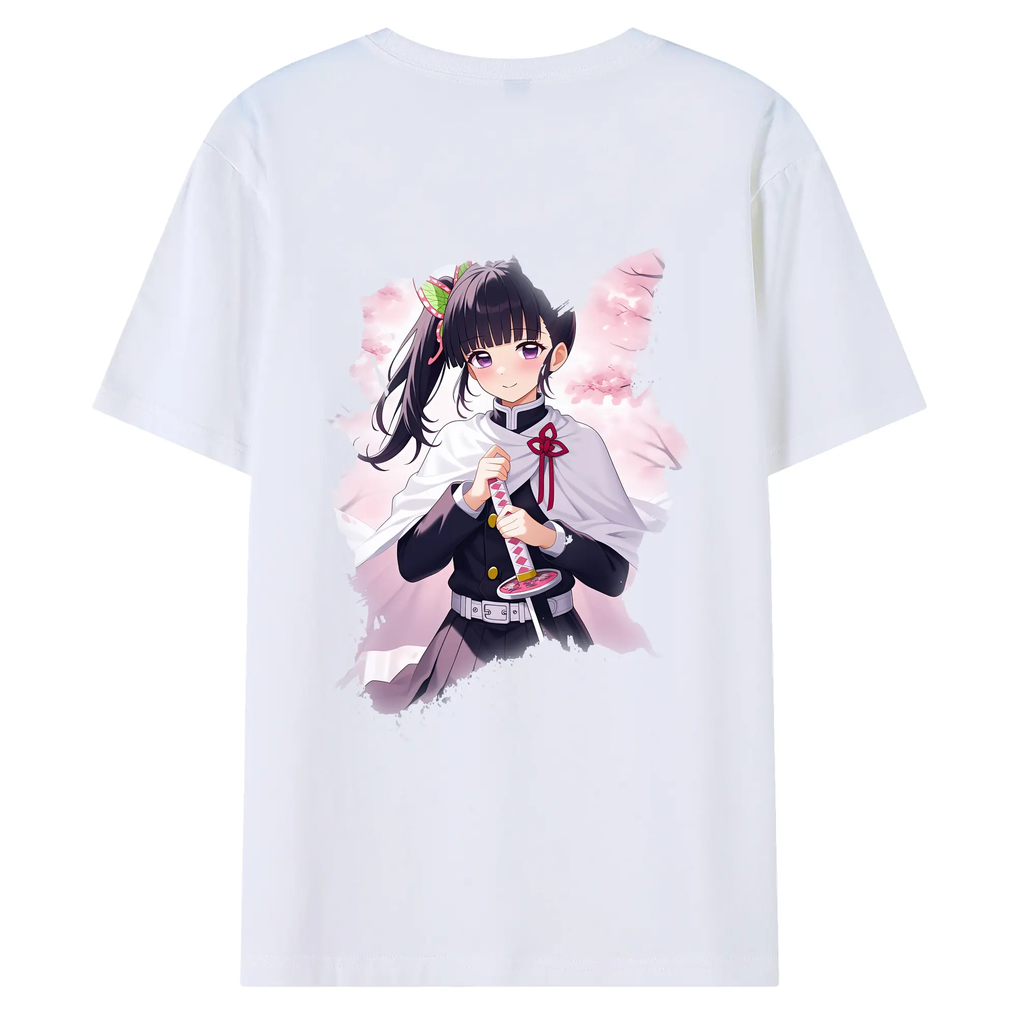 鬼滅の刃 グッズ,栗花落 カナヲ - 綿100％ 半袖Tシャツ ・ バックプリント ・ 快適 通気性 ・ 日常使い 散歩 スポーツ用