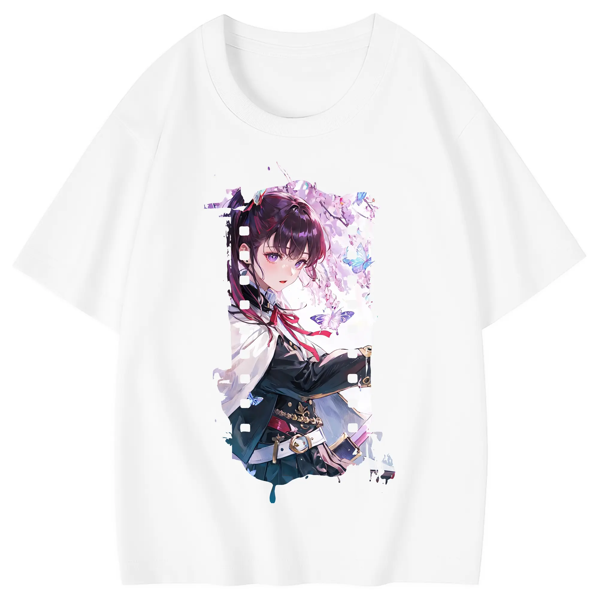 鬼滅の刃 グッズ,栗花落 カナヲ - 綿100％ キッズTシャツ ・ フロントプリント ・ 快適 通気性 ・ スポーツ カジュアル 散歩用