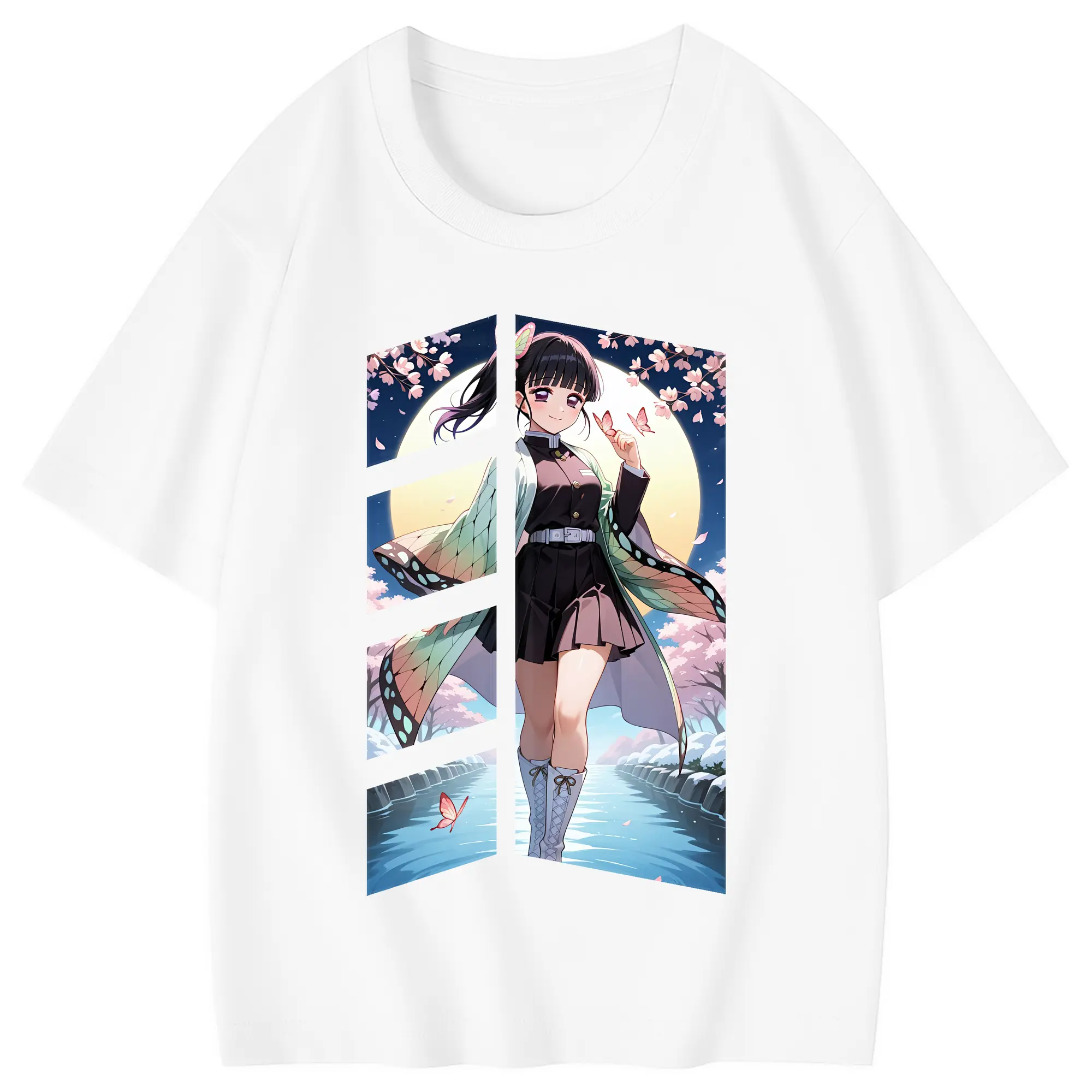 鬼滅の刃 グッズ,栗花落 カナヲ - 綿100％ キッズTシャツ ・ フロントプリント ・ 快適 通気性 ・ スポーツ カジュアル 散歩用