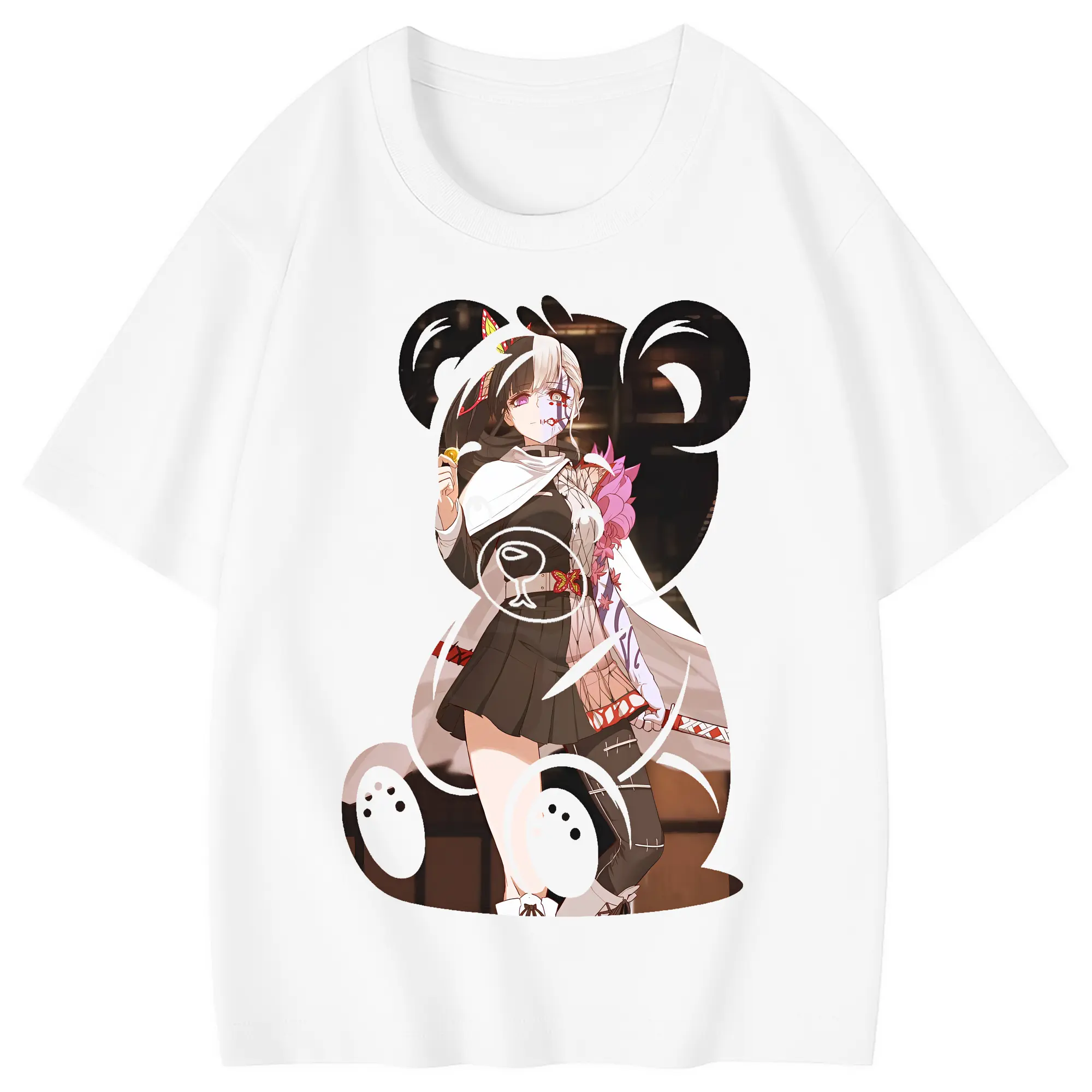 鬼滅の刃 グッズ,栗花落 カナヲ - 綿100％ キッズTシャツ ・ フロントプリント ・ 快適 通気性 ・ スポーツ カジュアル 散歩用