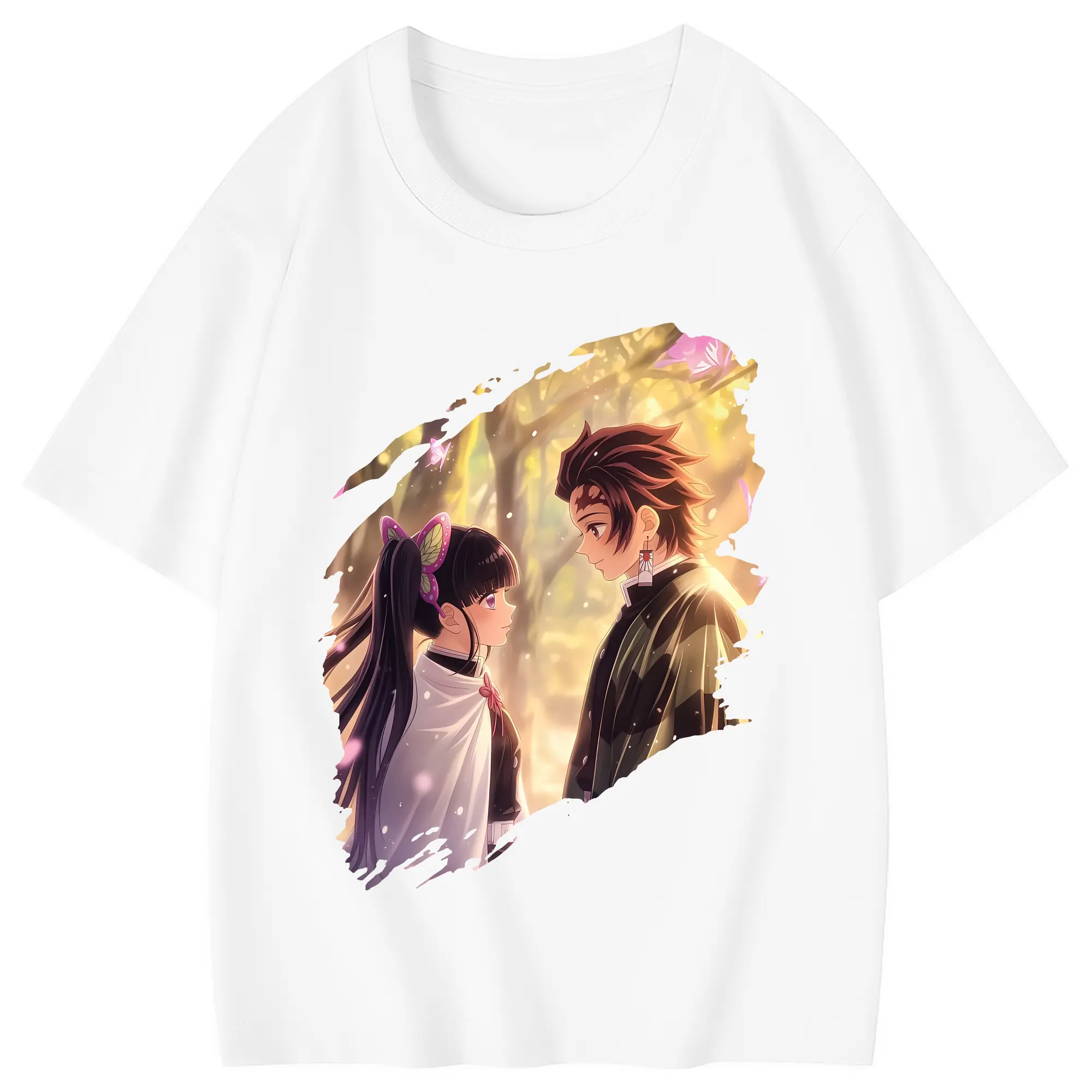 鬼滅の刃 グッズ,栗花落 カナヲ - 綿100％ キッズTシャツ ・ フロントプリント ・ 快適 通気性 ・ スポーツ カジュアル 散歩用