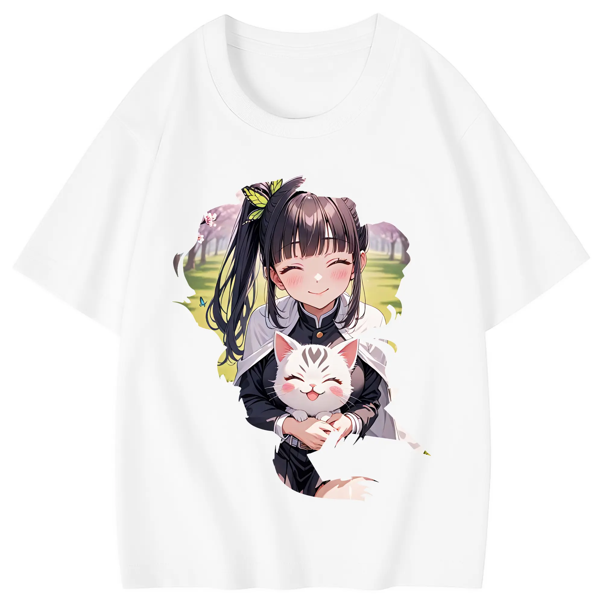 鬼滅の刃 グッズ,栗花落 カナヲ - 綿100％ キッズTシャツ ・ フロントプリント ・ 快適 通気性 ・ スポーツ カジュアル 散歩用