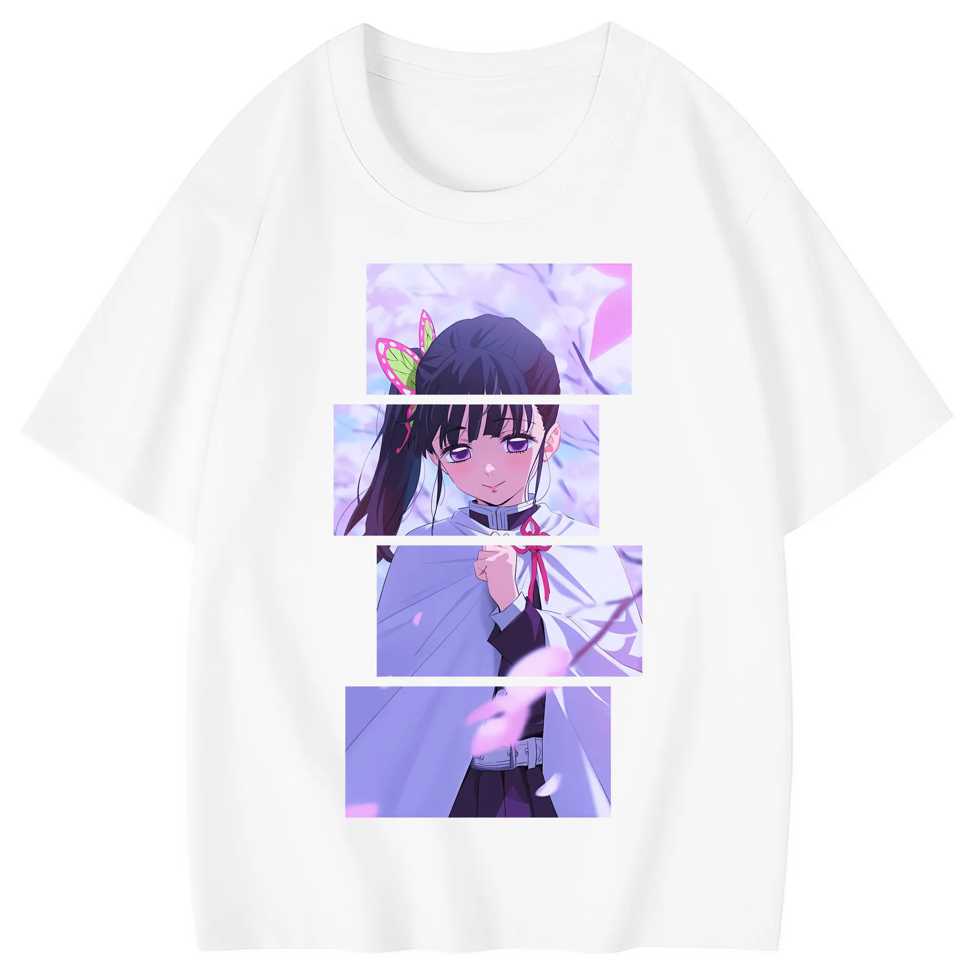 鬼滅の刃 グッズ,栗花落 カナヲ - 綿100％ キッズTシャツ ・ フロントプリント ・ 快適 通気性 ・ スポーツ カジュアル 散歩用