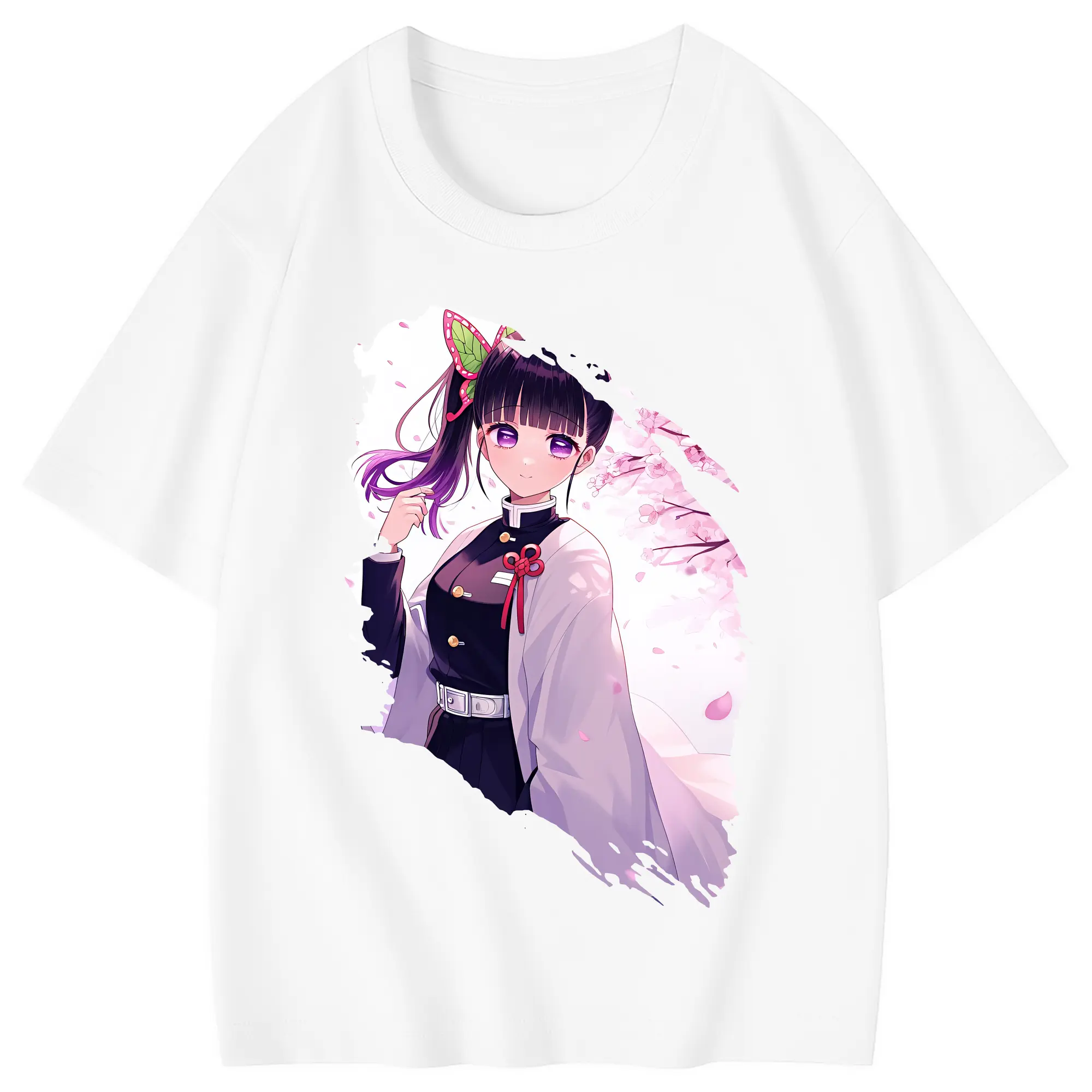 鬼滅の刃 グッズ,栗花落 カナヲ - 綿100％ キッズTシャツ ・ フロントプリント ・ 快適 通気性 ・ スポーツ カジュアル 散歩用