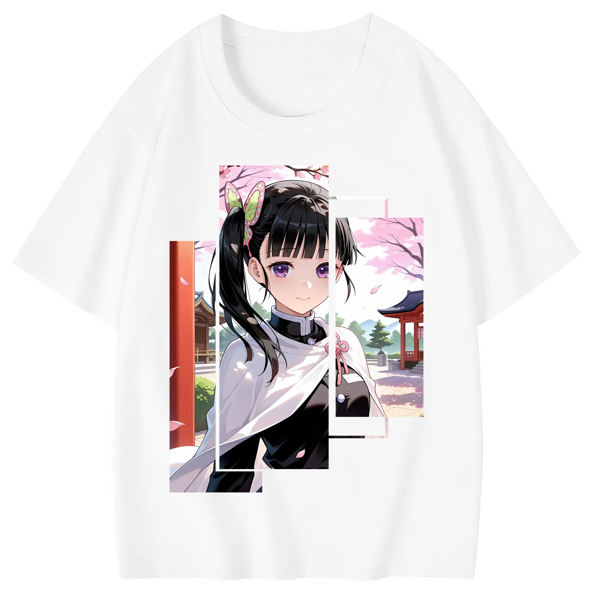 鬼滅の刃 グッズ,栗花落 カナヲ - 綿100％ キッズTシャツ ・ フロントプリント ・ 快適 通気性 ・ スポーツ カジュアル 散歩用