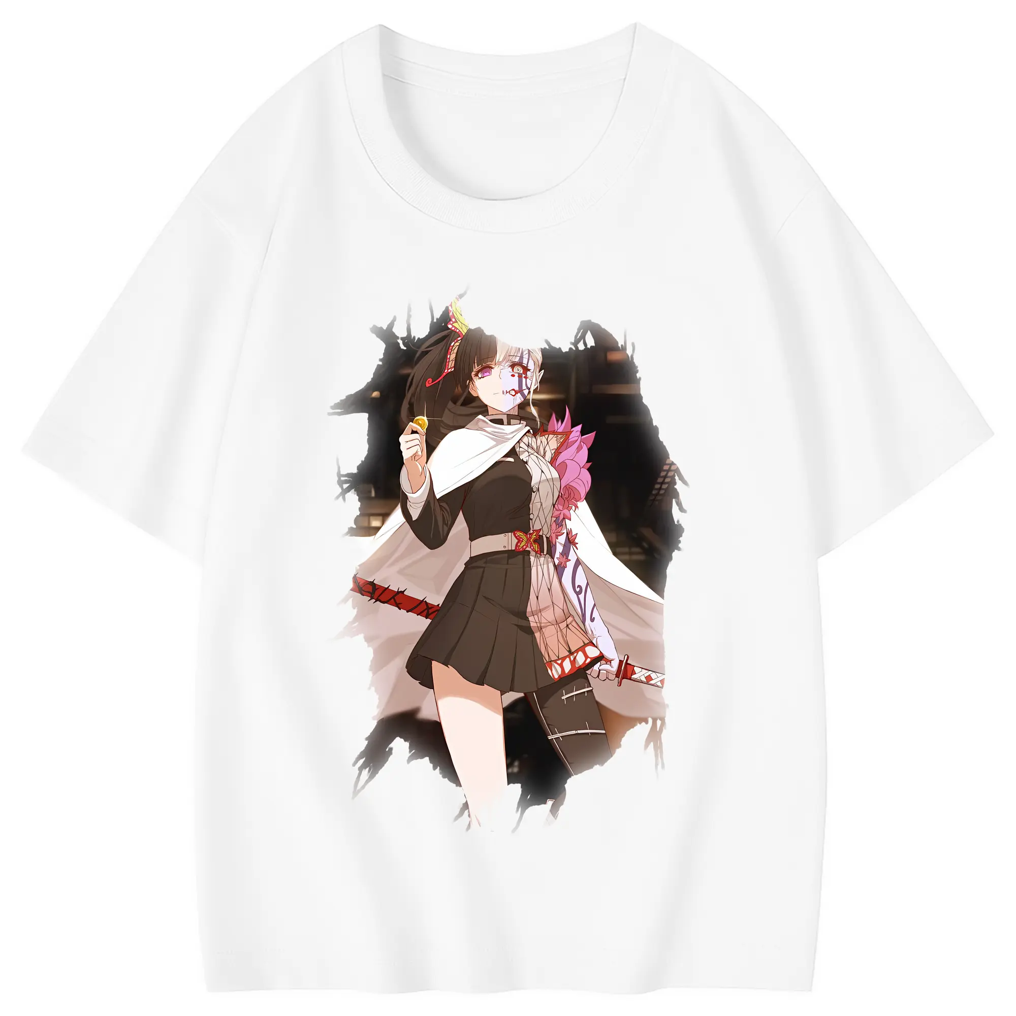 鬼滅の刃 グッズ,栗花落 カナヲ - 綿100％ キッズTシャツ ・ フロントプリント ・ 快適 通気性 ・ スポーツ カジュアル 散歩用