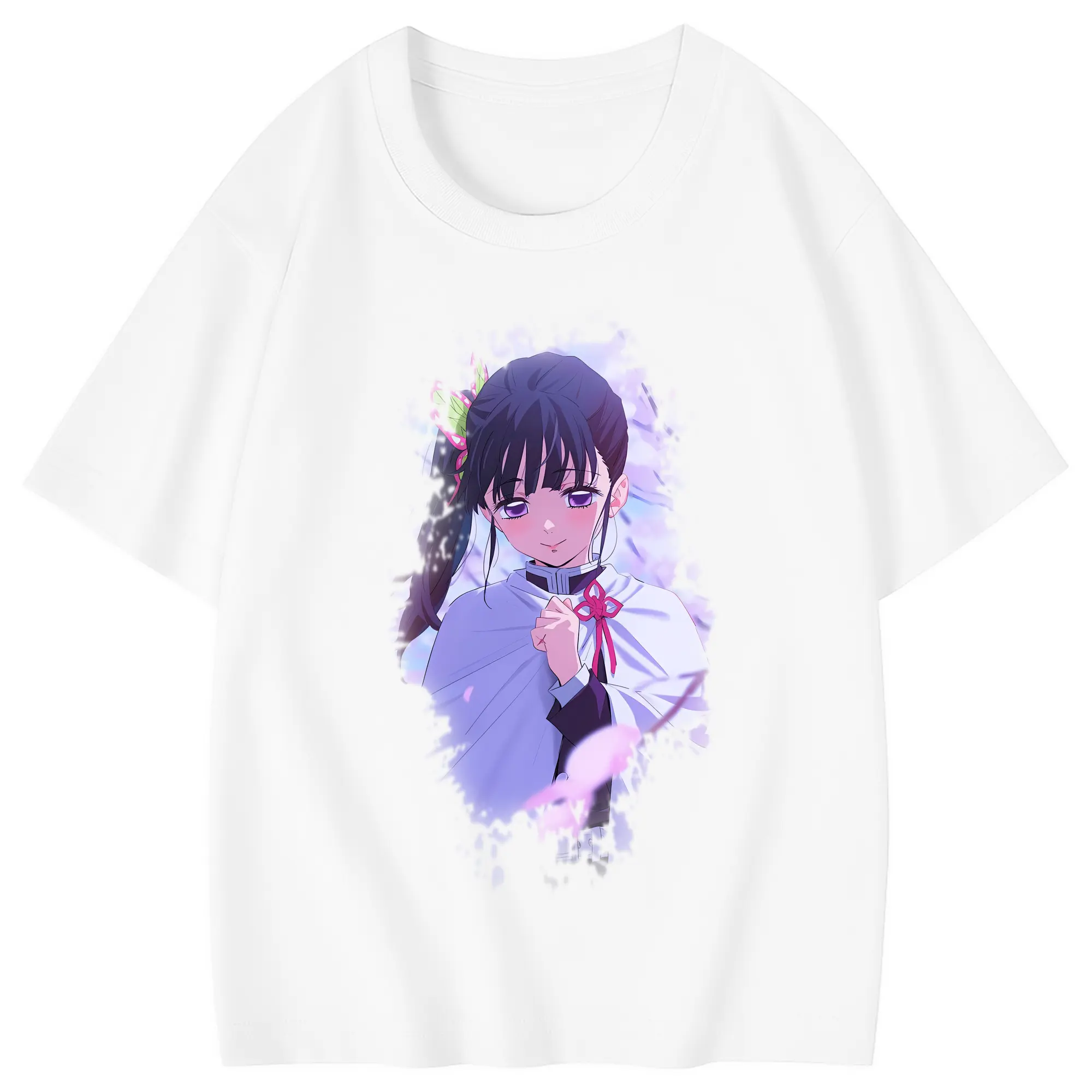 鬼滅の刃 グッズ,栗花落 カナヲ - 綿100％ キッズTシャツ ・ フロントプリント ・ 快適 通気性 ・ スポーツ カジュアル 散歩用