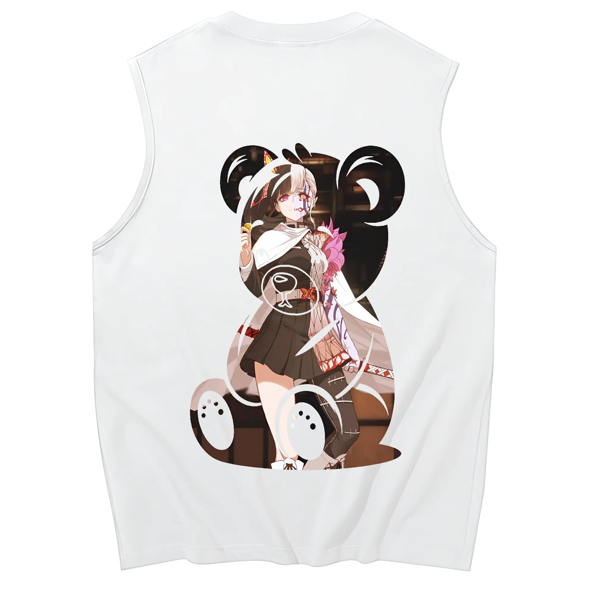 鬼滅の刃 グッズ,栗花落 カナヲ - コットン100％ タンクトップ ・ 背面プリント ・ タイトシルエット ・ 快適 通気性 ・ スポーツ カジュアル 散歩用