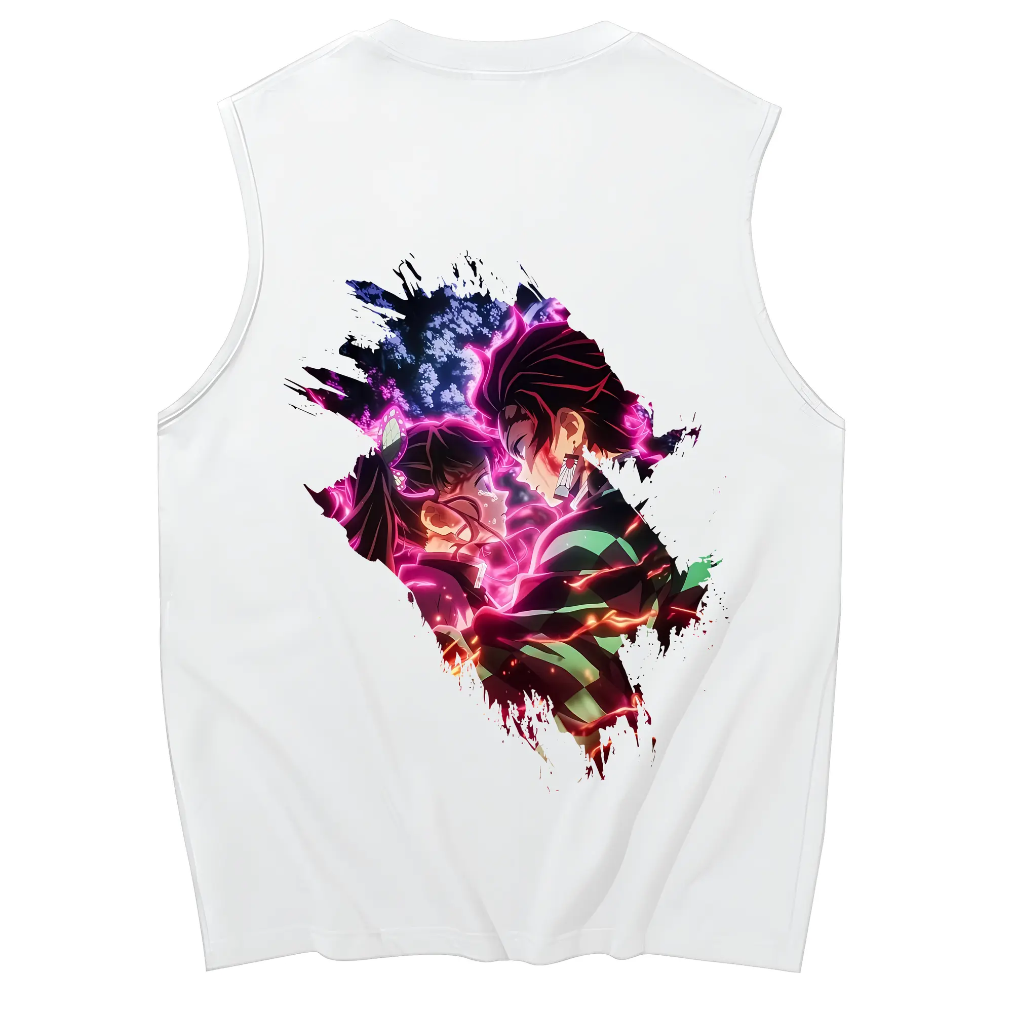 鬼滅の刃 グッズ,栗花落 カナヲ - コットン100％ タンクトップ ・ 背面プリント ・ タイトシルエット ・ 快適 通気性 ・ スポーツ カジュアル 散歩用