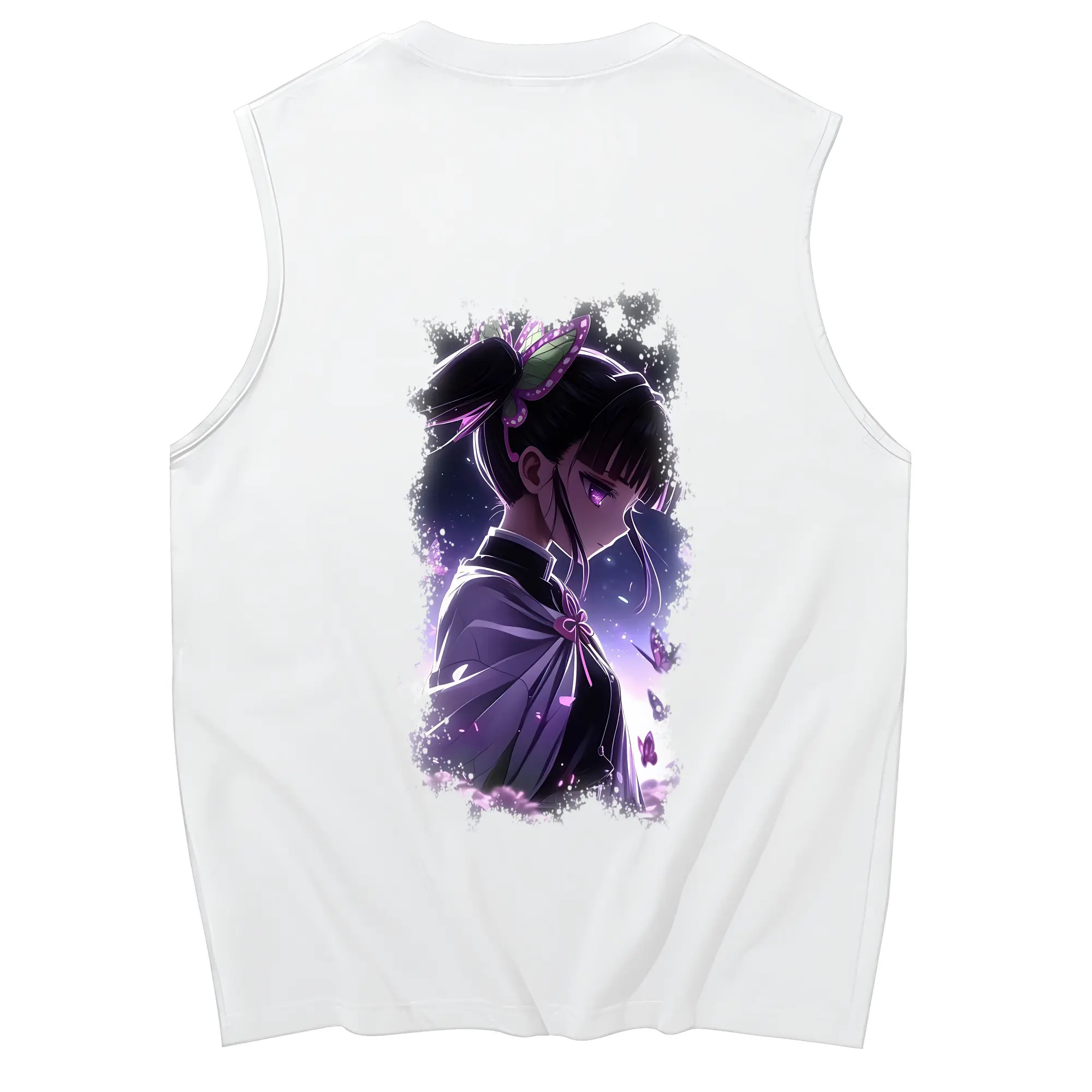 鬼滅の刃 グッズ,栗花落 カナヲ - コットン100％ タンクトップ ・ 背面プリント ・ タイトシルエット ・ 快適 通気性 ・ スポーツ カジュアル 散歩用
