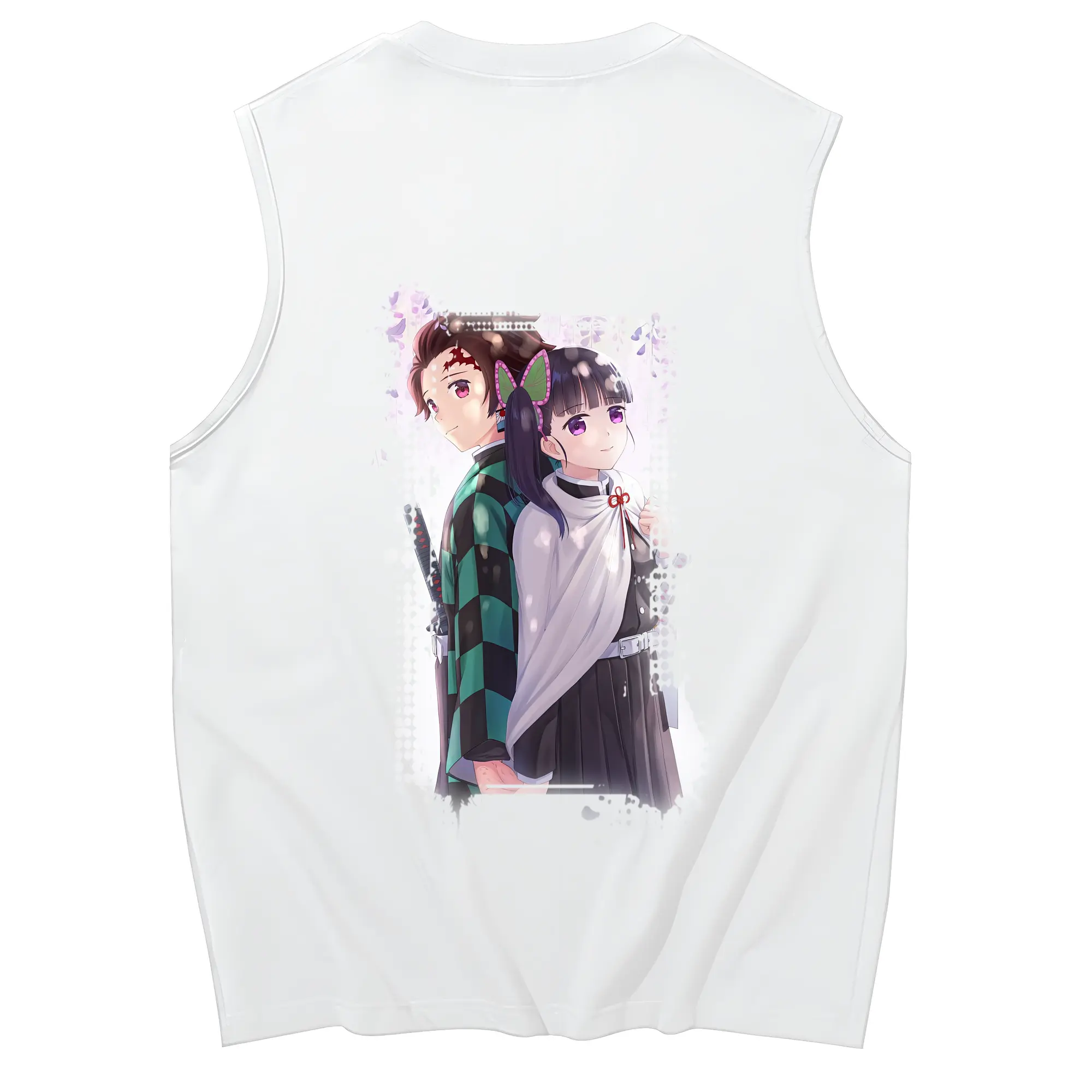鬼滅の刃 グッズ,栗花落 カナヲ - コットン100％ タンクトップ ・ 背面プリント ・ タイトシルエット ・ 快適 通気性 ・ スポーツ カジュアル 散歩用