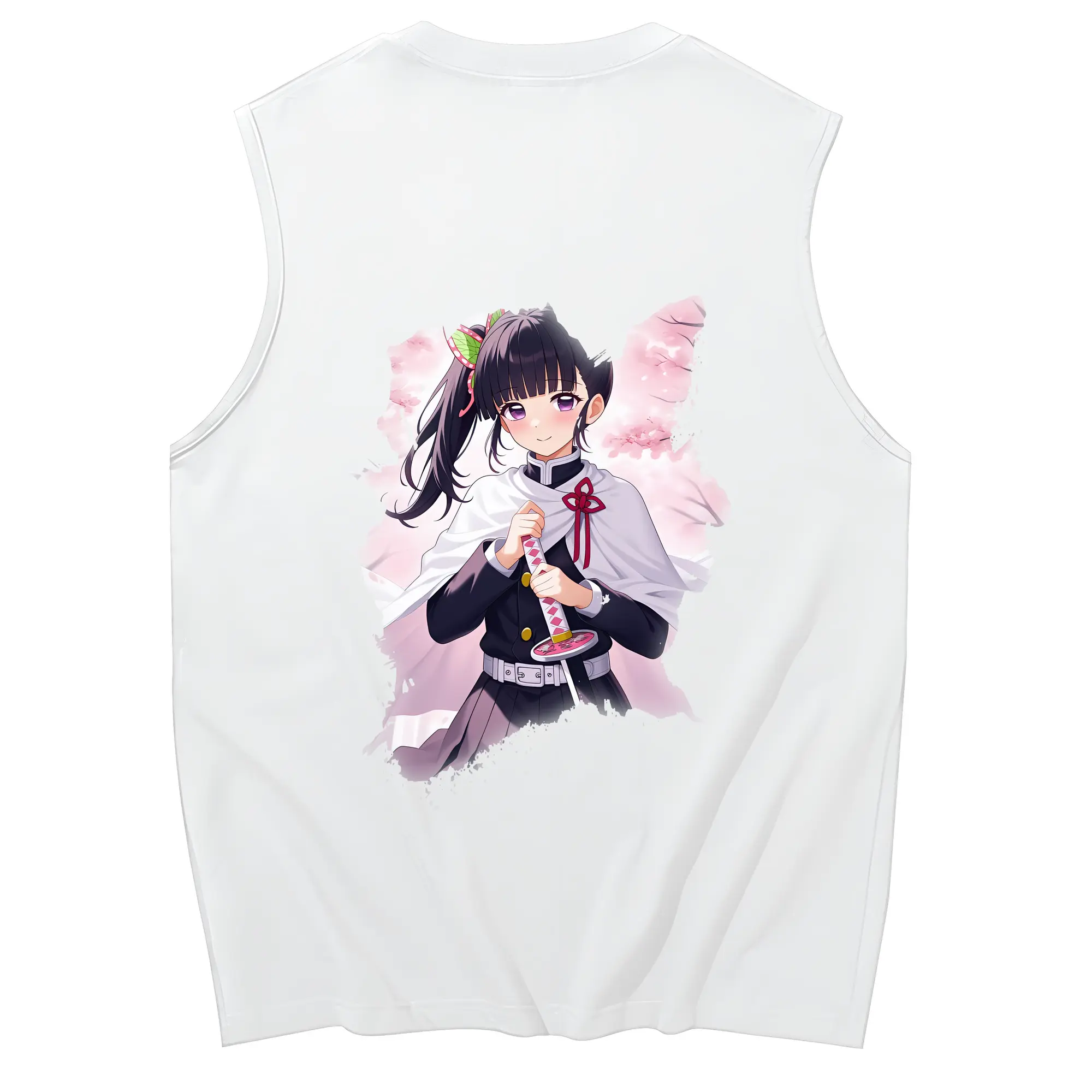 鬼滅の刃 グッズ,栗花落 カナヲ - コットン100％ タンクトップ ・ 背面プリント ・ タイトシルエット ・ 快適 通気性 ・ スポーツ カジュアル 散歩用
