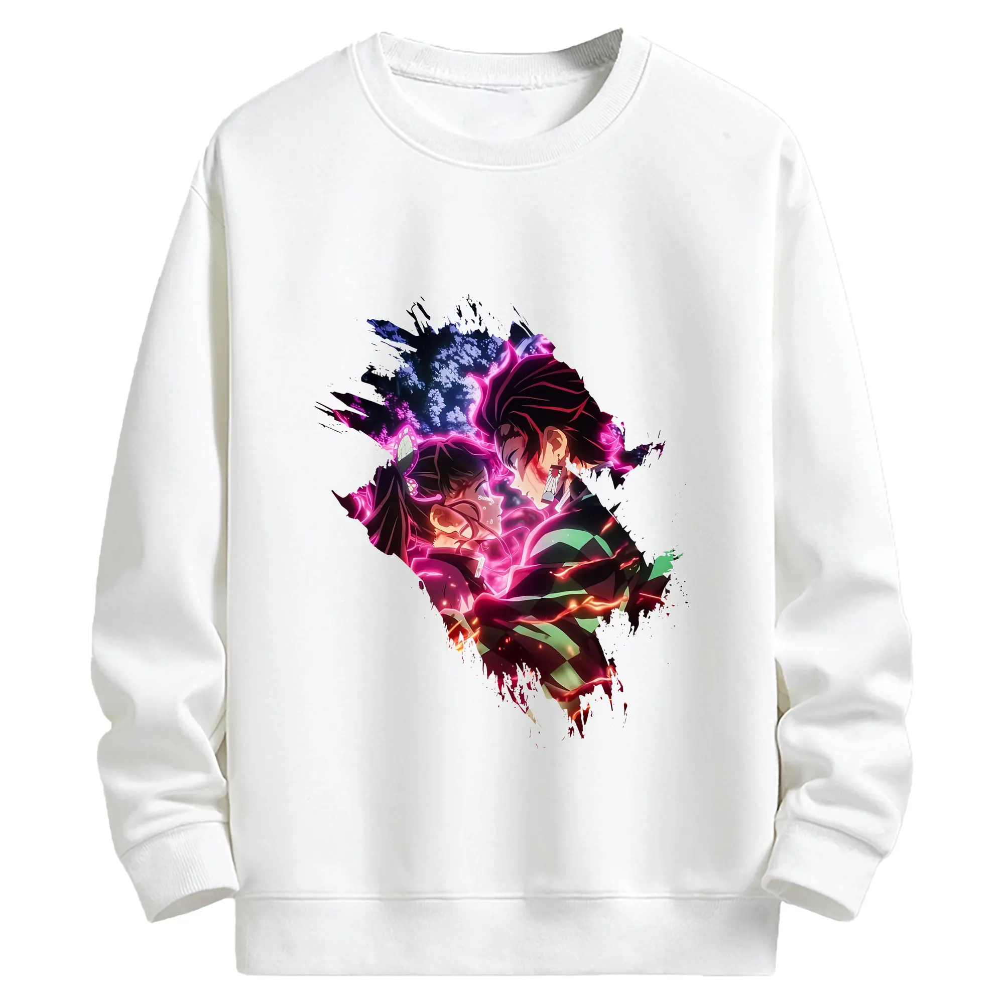鬼滅の刃 グッズ,栗花落 カナヲ - 高品質 クルーネック スウェット ・ コットン59％ ポリエステル41％ ・ ユニセックス 長袖 トレーナー ・ カジュアル デイリー スポーツ 散歩用