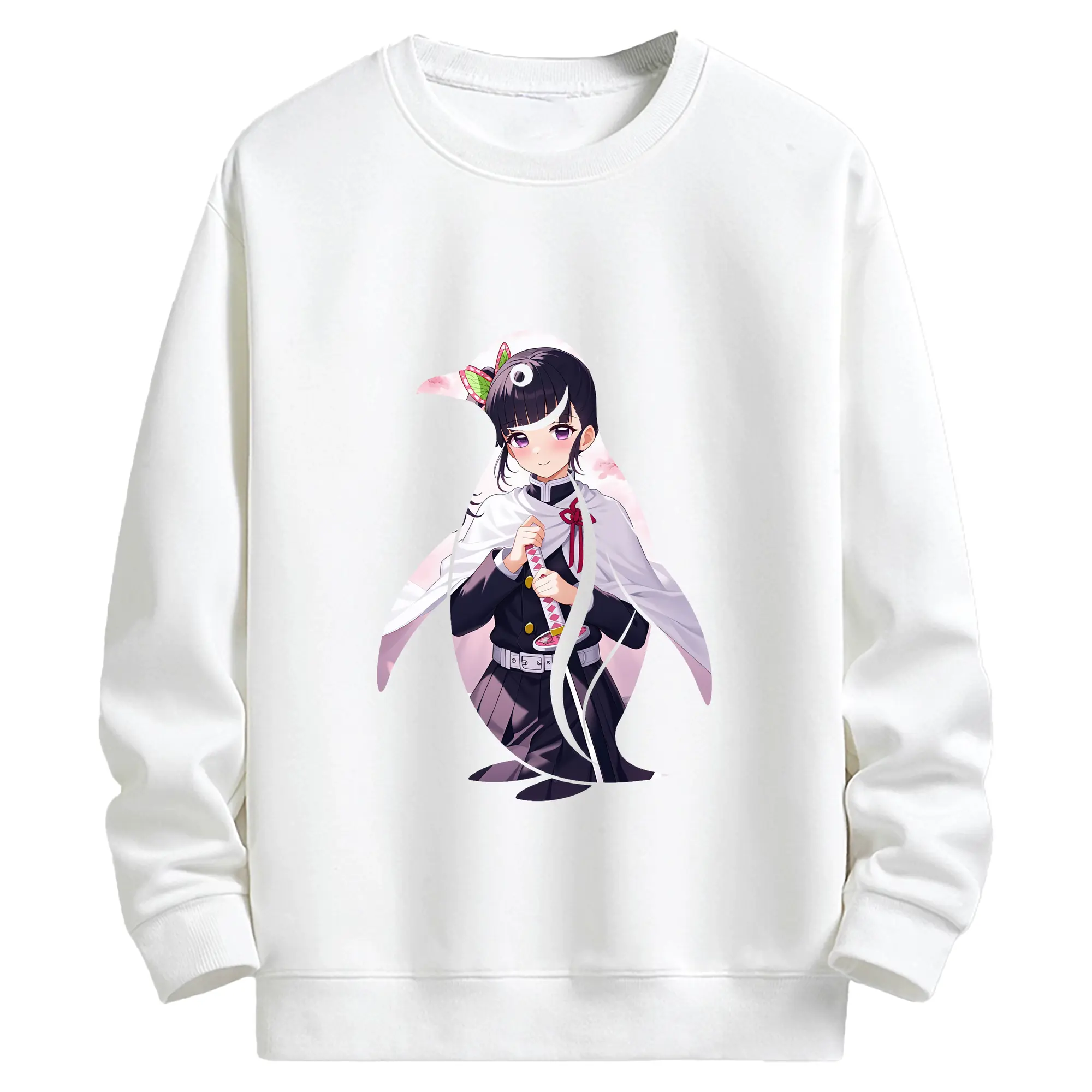 鬼滅の刃 グッズ,栗花落 カナヲ - 高品質 クルーネック スウェット ・ コットン59％ ポリエステル41％ ・ ユニセックス 長袖 トレーナー ・ カジュアル デイリー スポーツ 散歩用